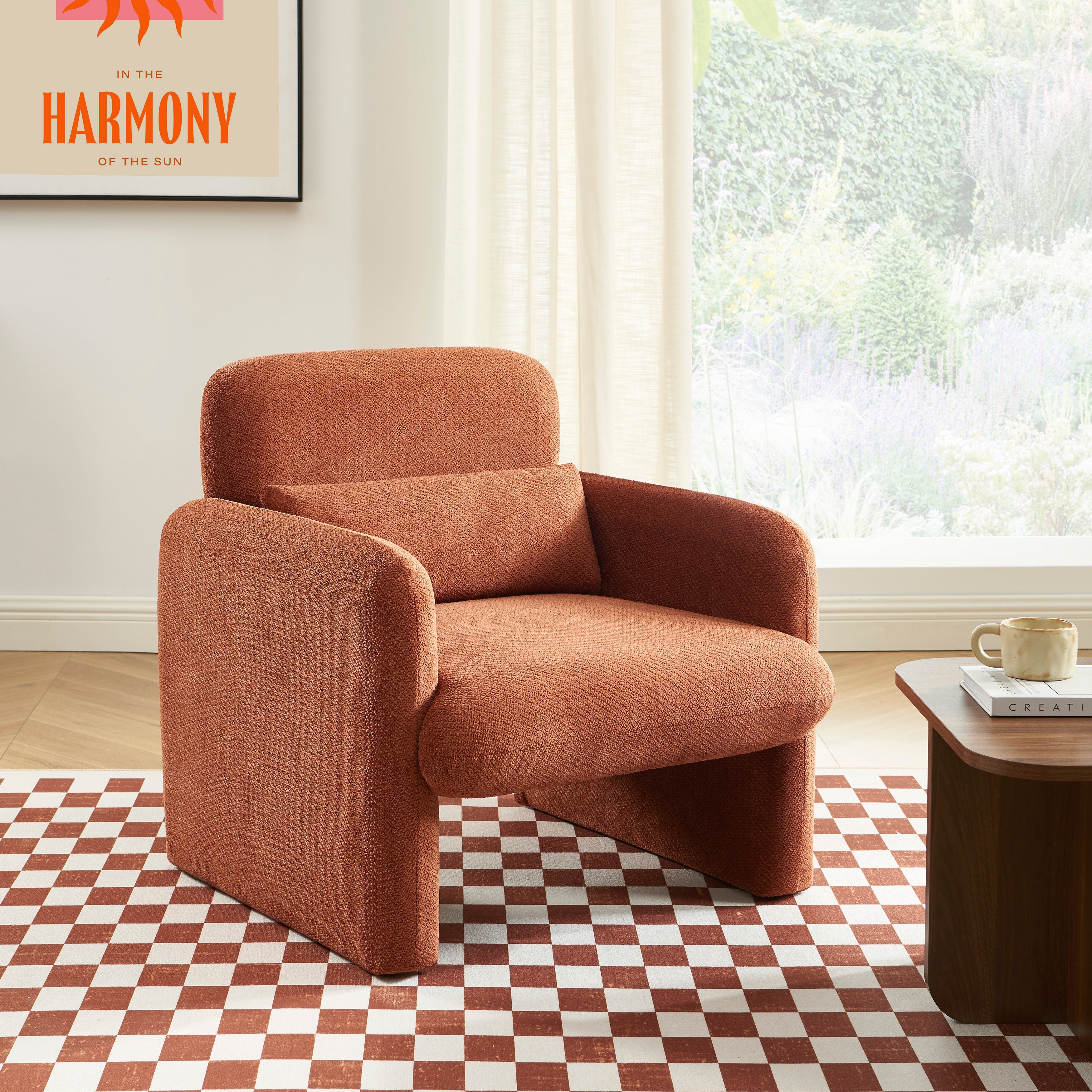 OMA Fabric Accent Armchair - Terracota