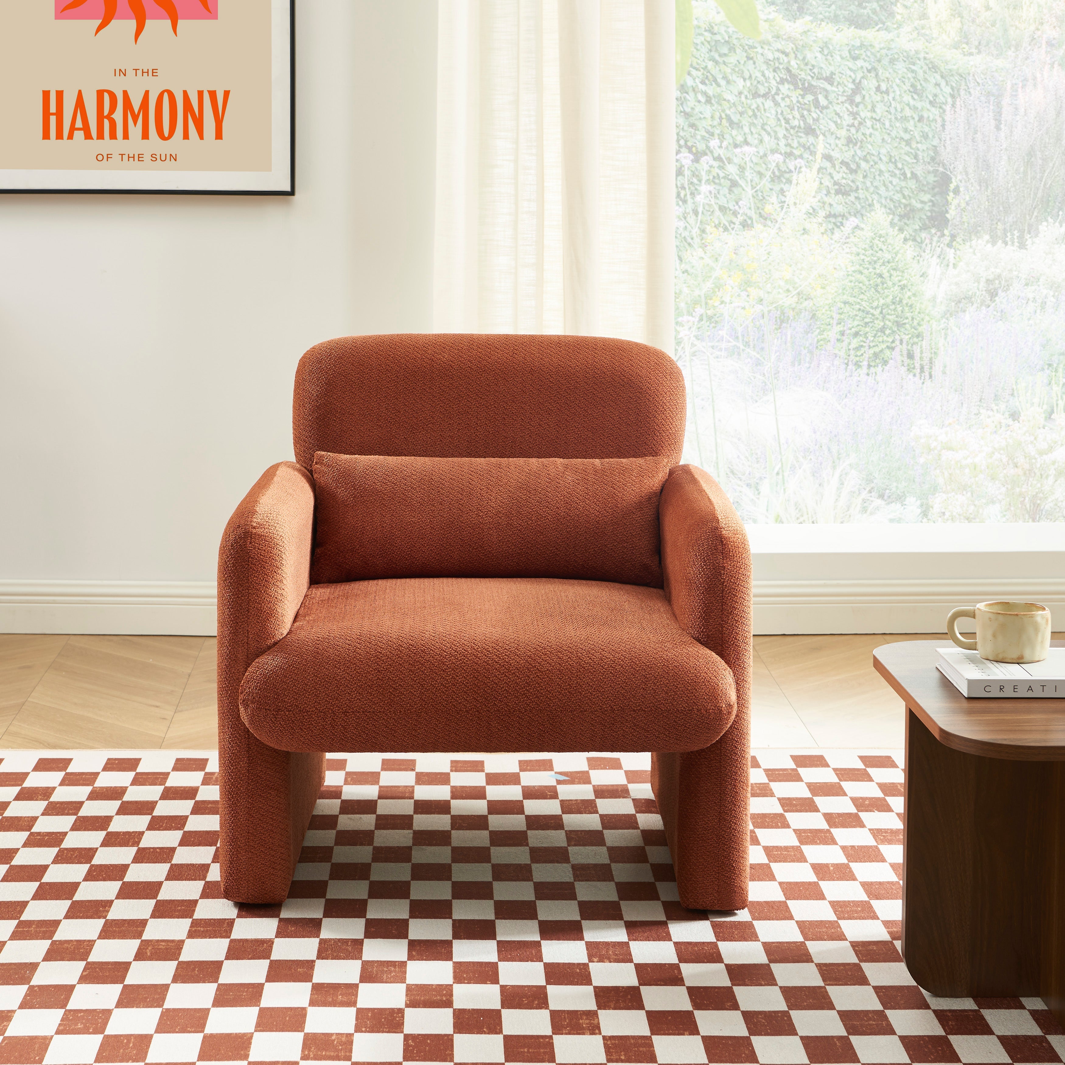 OMA Fabric Accent Armchair - Terracota