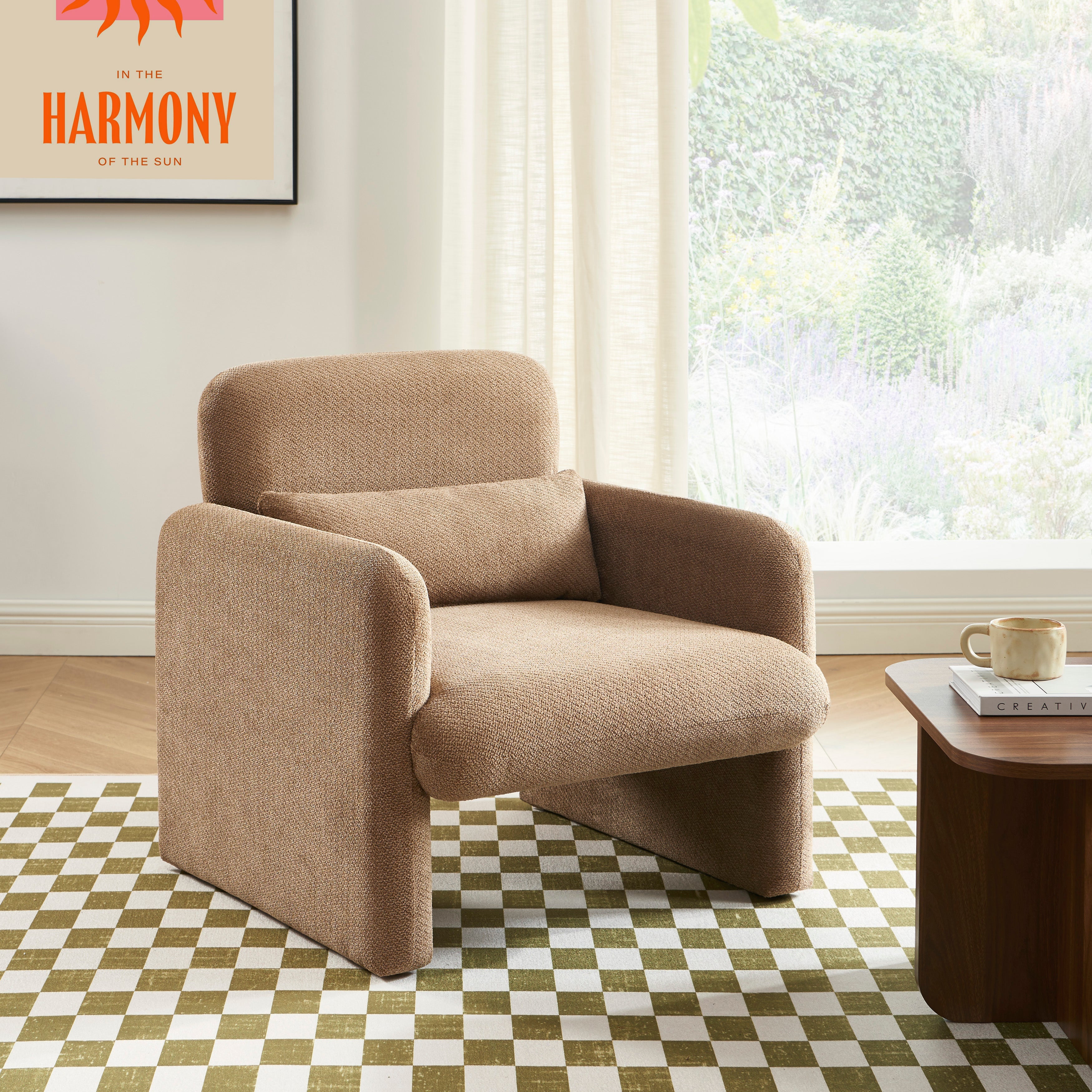 OMA Fabric Accent Armchair - Brown