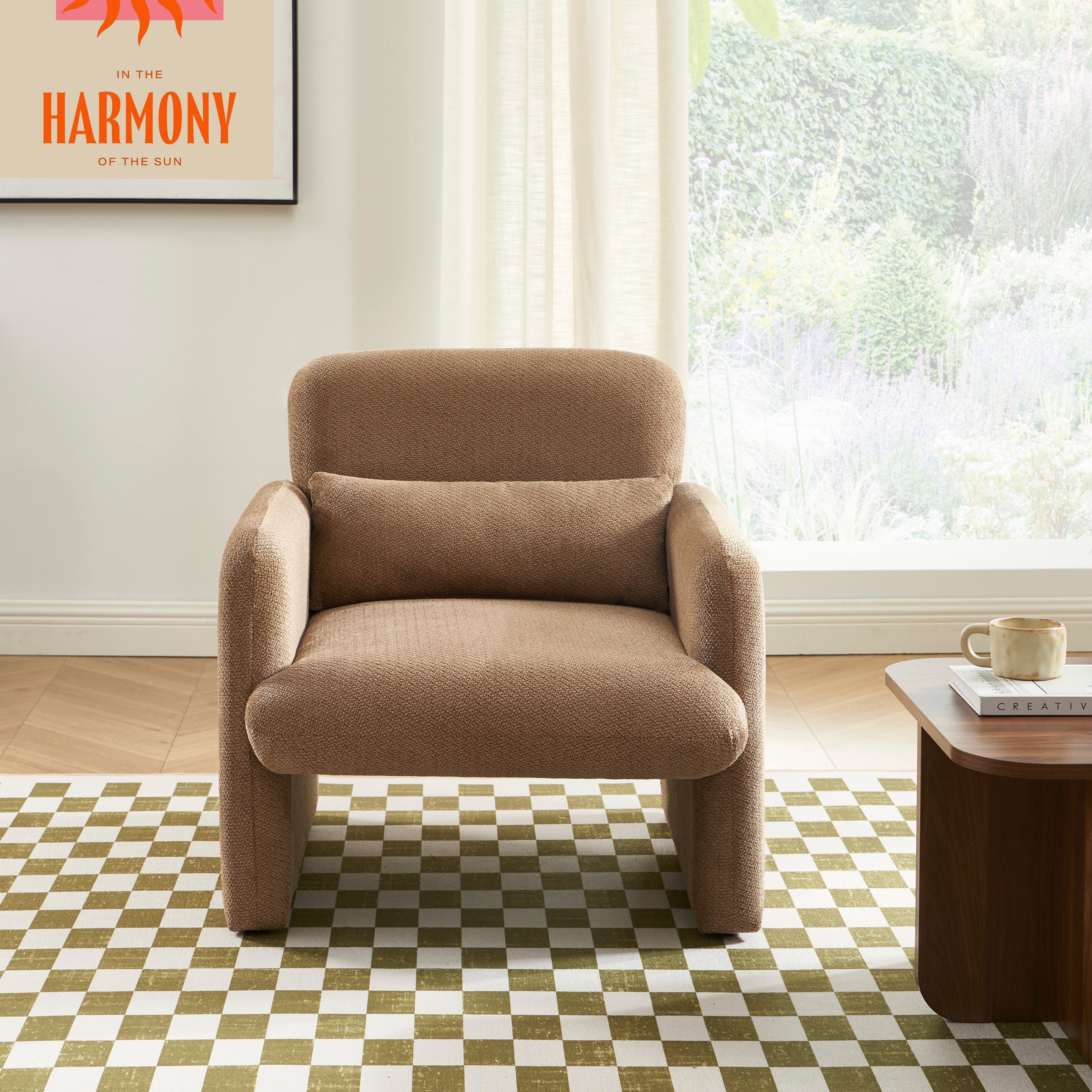 OMA Fabric Accent Armchair - Brown