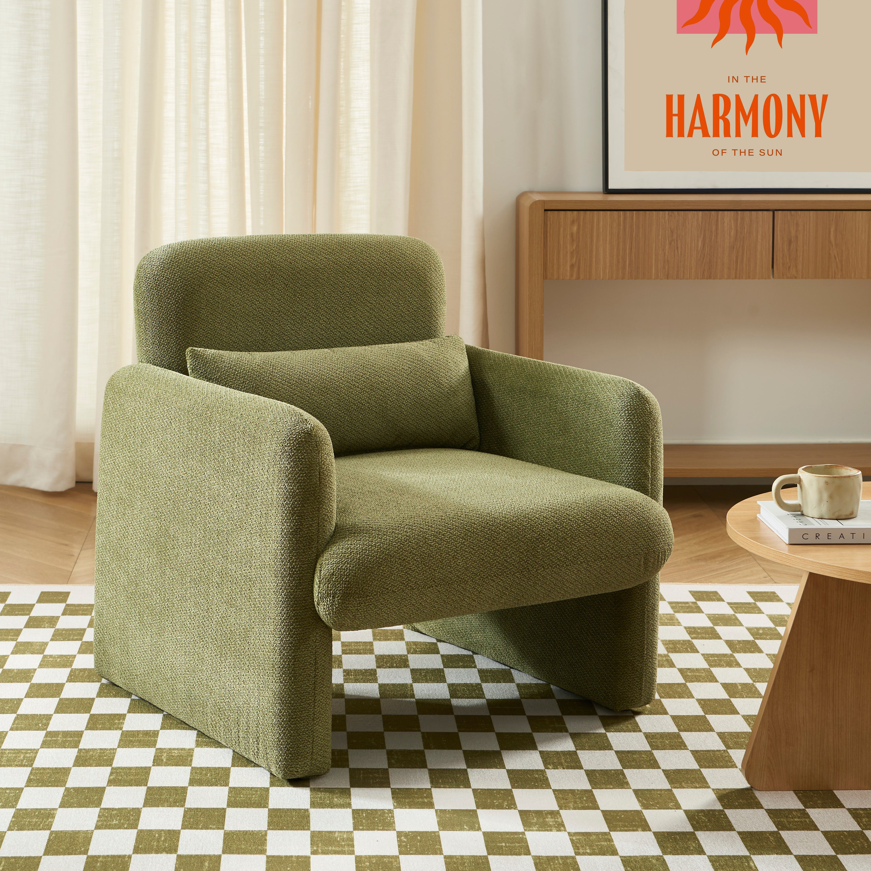 OMA Fabric Accent Armchair - Green