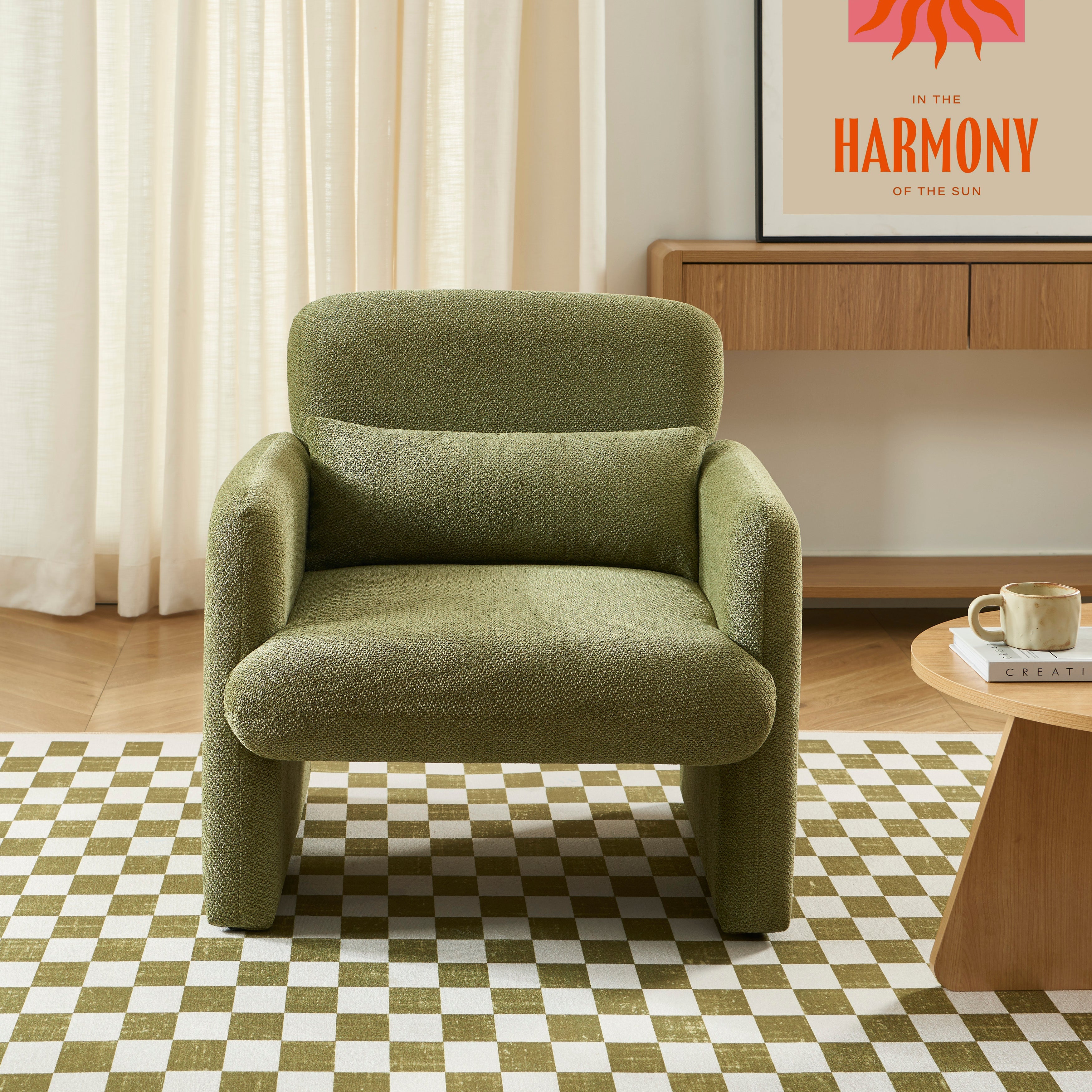OMA Fabric Accent Armchair - Green