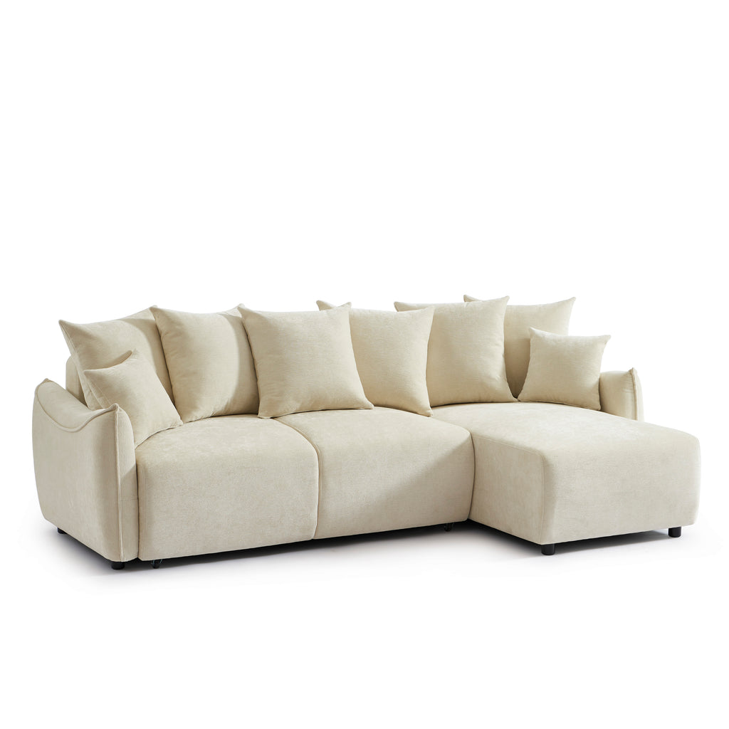 OPALINE Fabric Corner Sofa – Beige