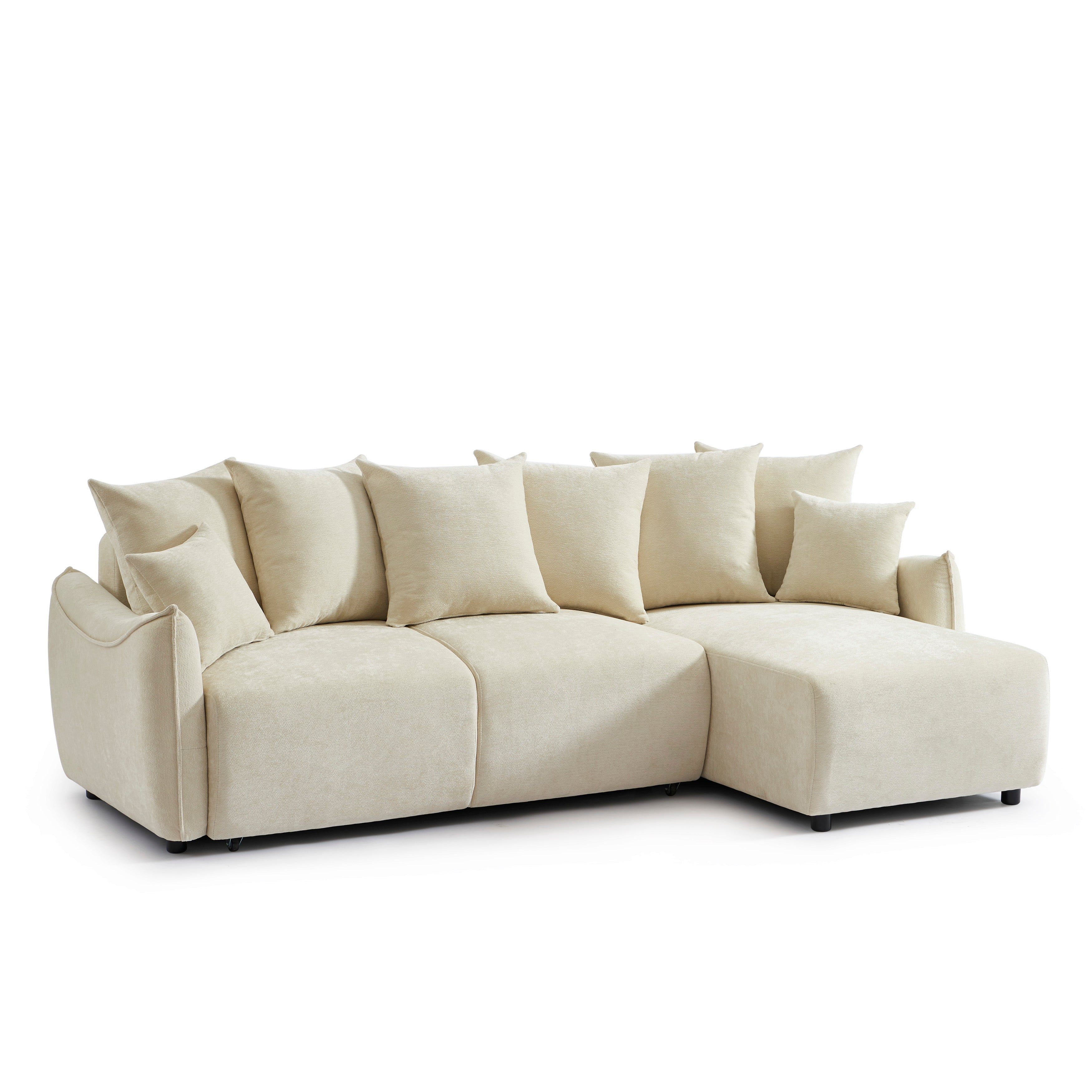 OPALINE Fabric Corner Sofa – Beige