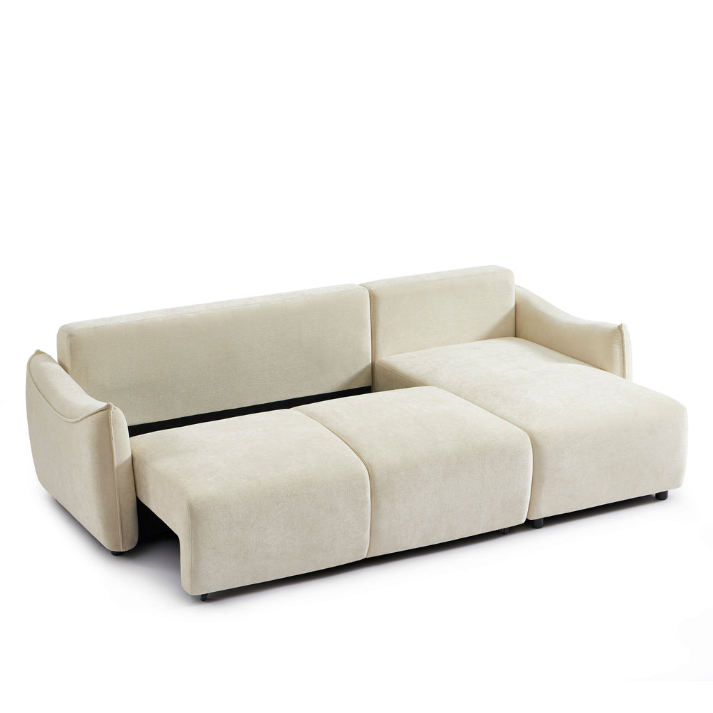 OPALINE Fabric Corner Sofa – Beige