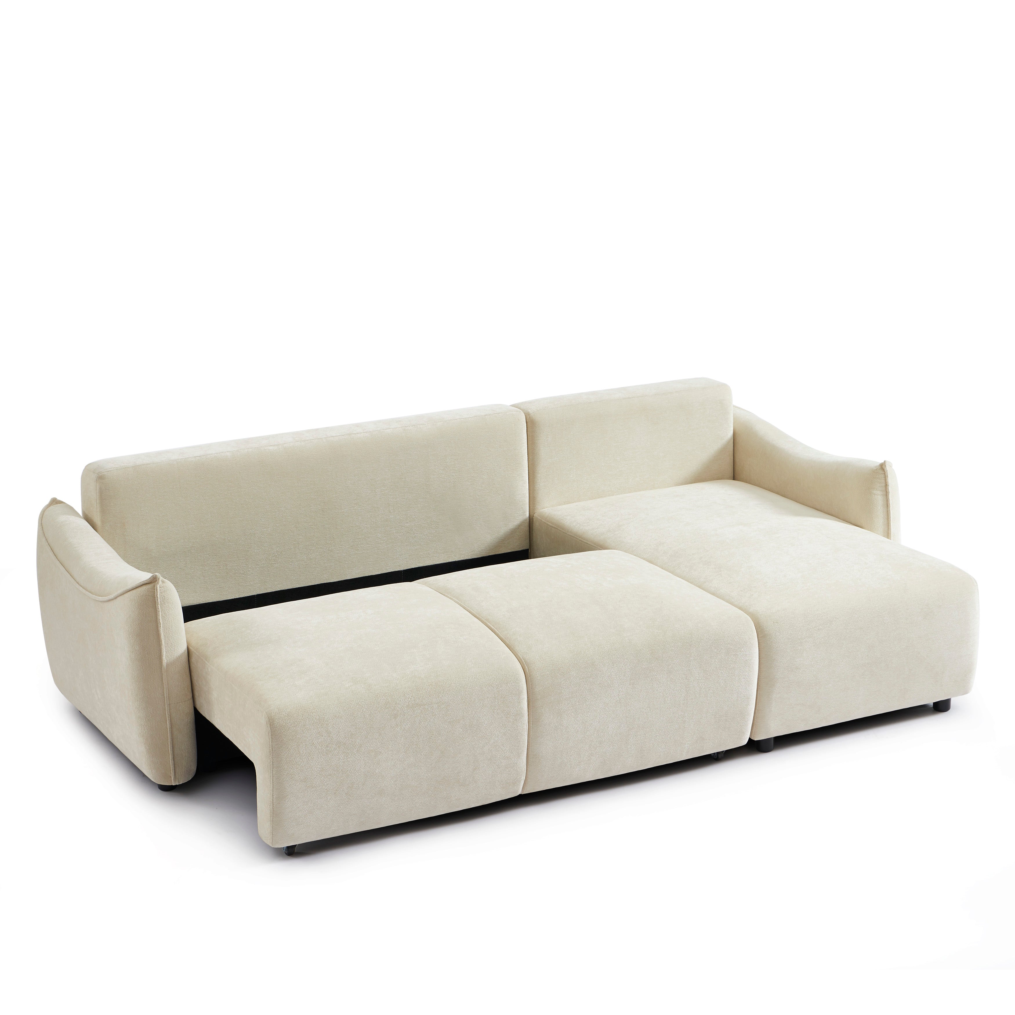 OPALINE Fabric Corner Sofa – Beige