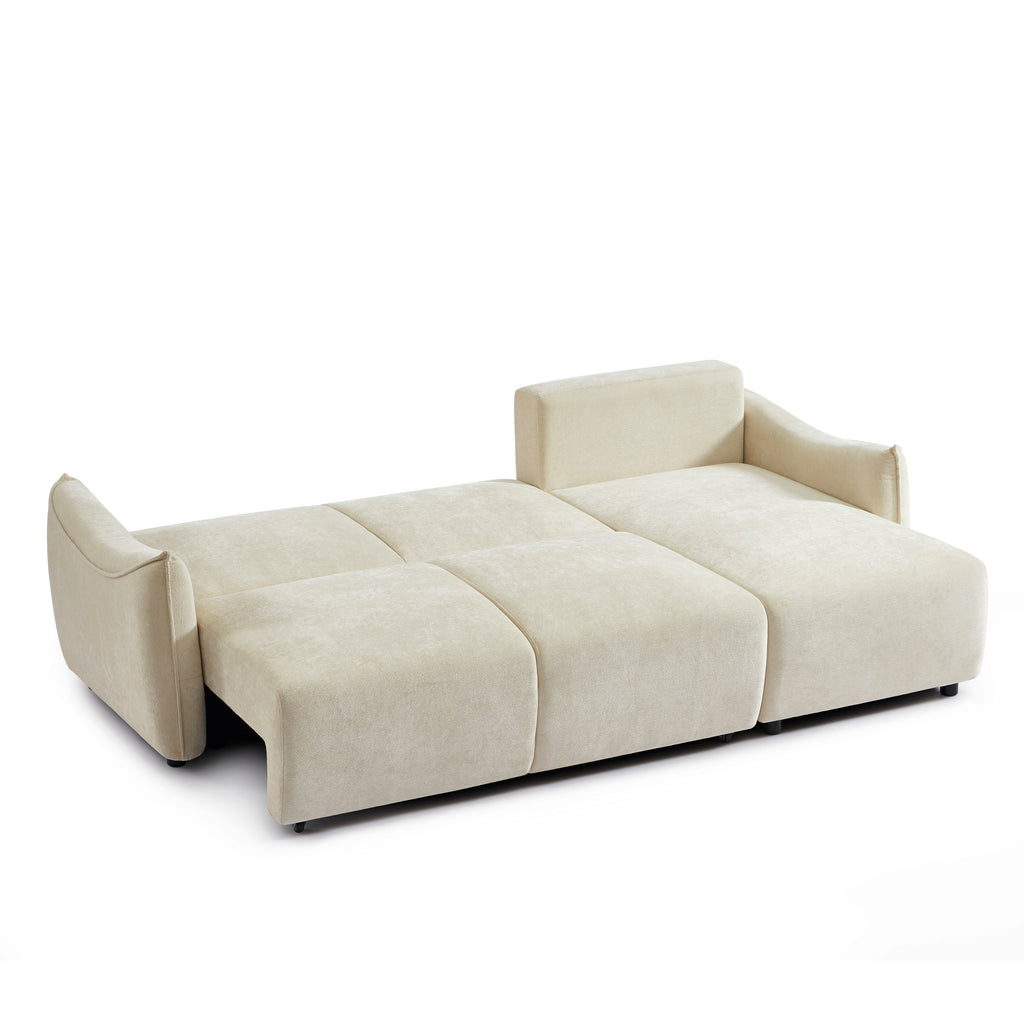 OPALINE Fabric Corner Sofa – Beige