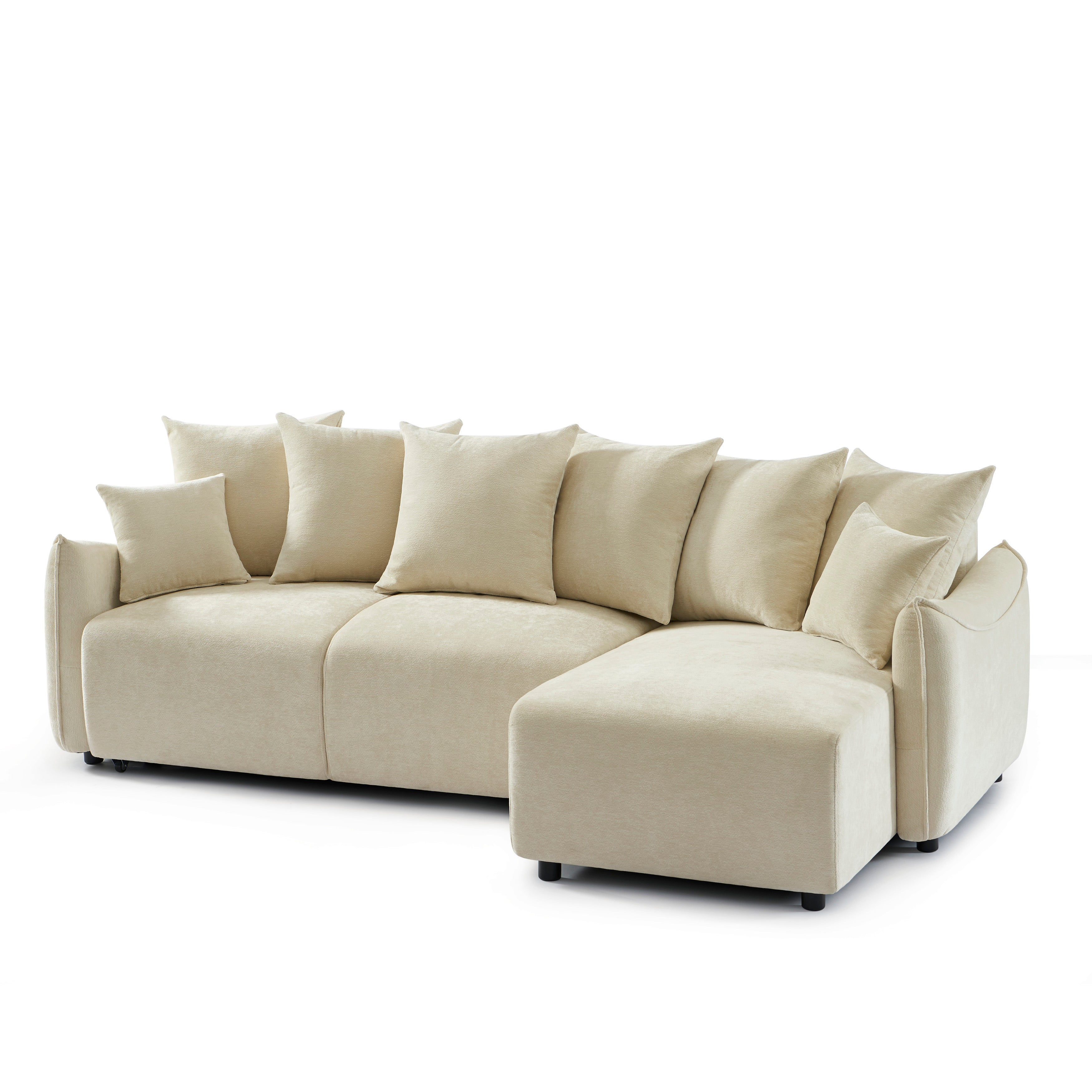 OPALINE Fabric Corner Sofa – Beige