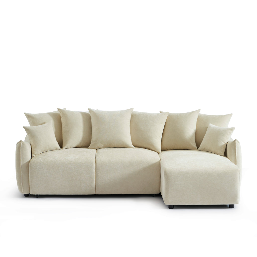 OPALINE Fabric Corner Sofa – Beige