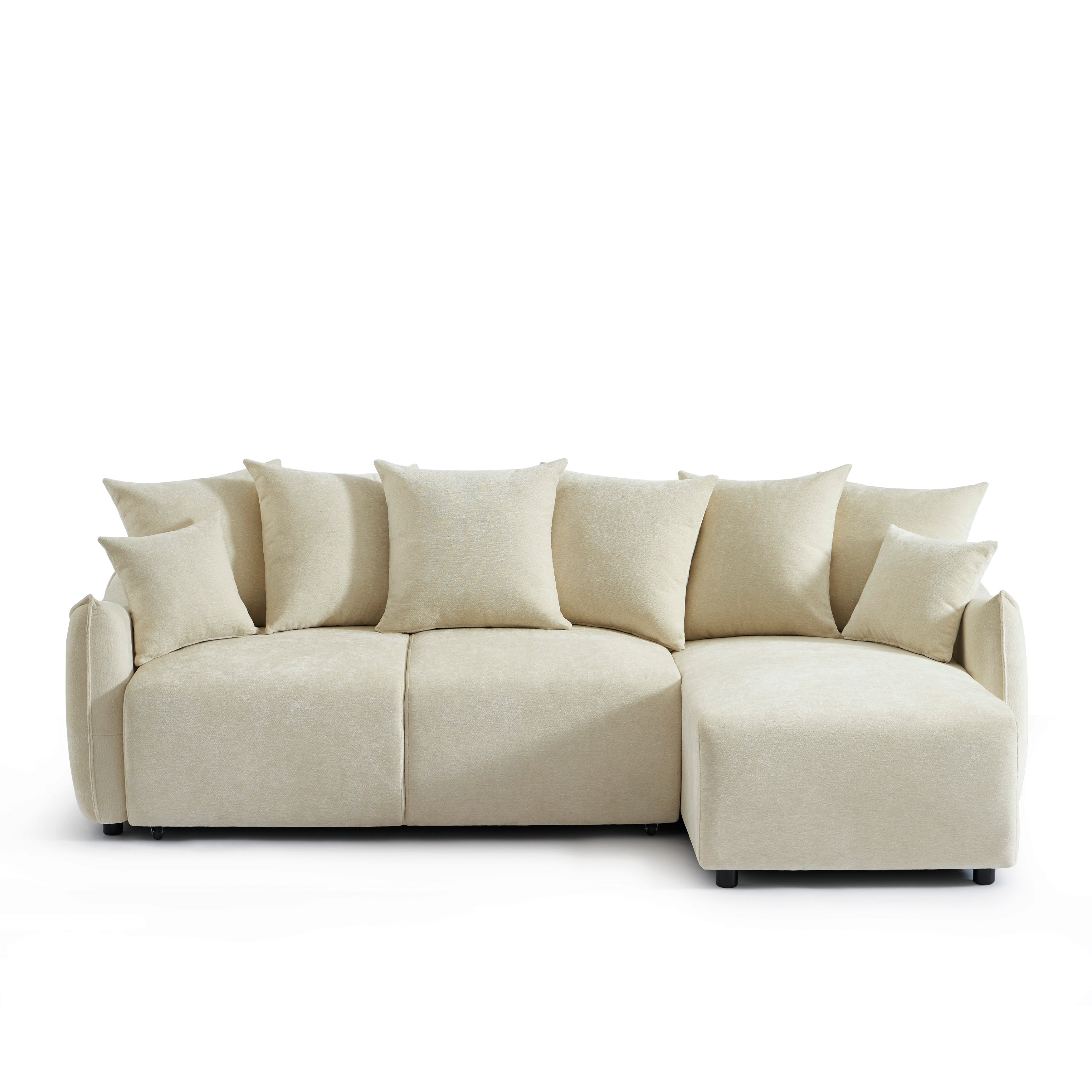 OPALINE Fabric Corner Sofa – Beige