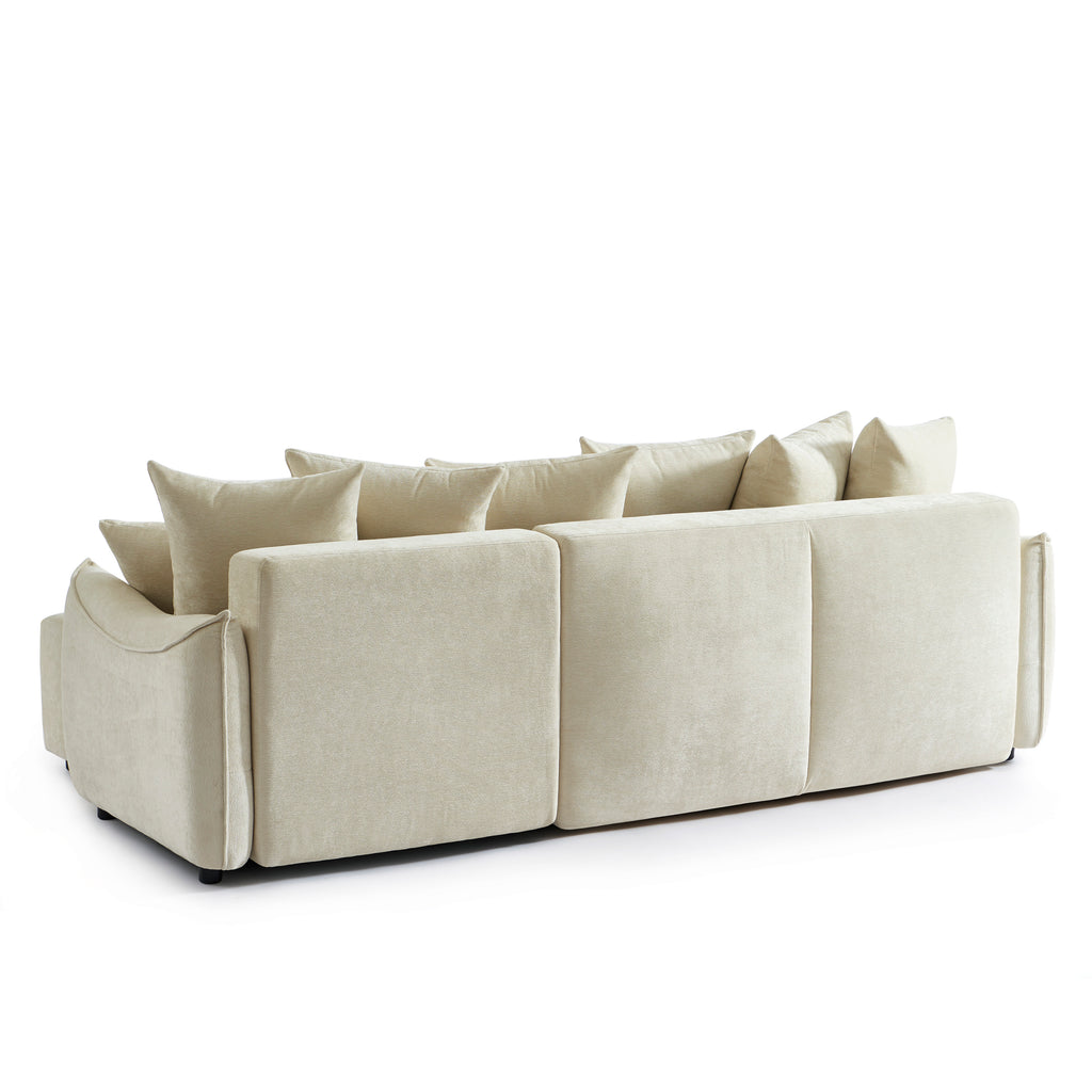 OPALINE Fabric Corner Sofa – Beige