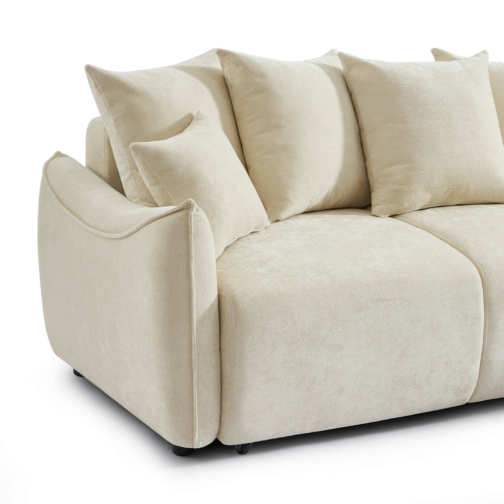 OPALINE Fabric Corner Sofa – Beige