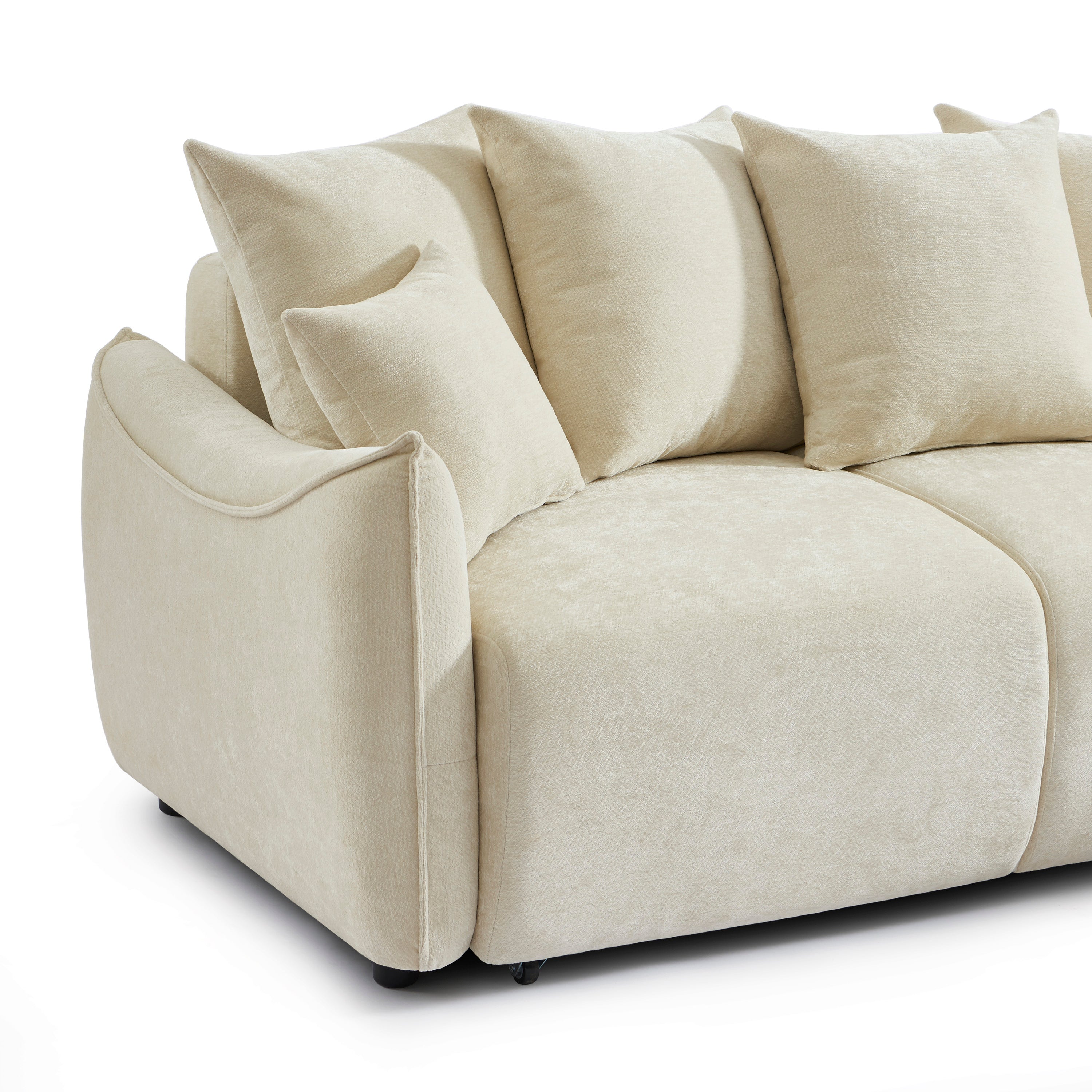 OPALINE Fabric Corner Sofa – Beige