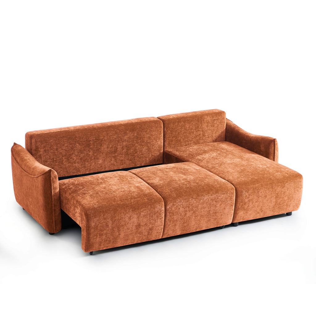 OPALINE Fabric Corner Sofa – Terracotta