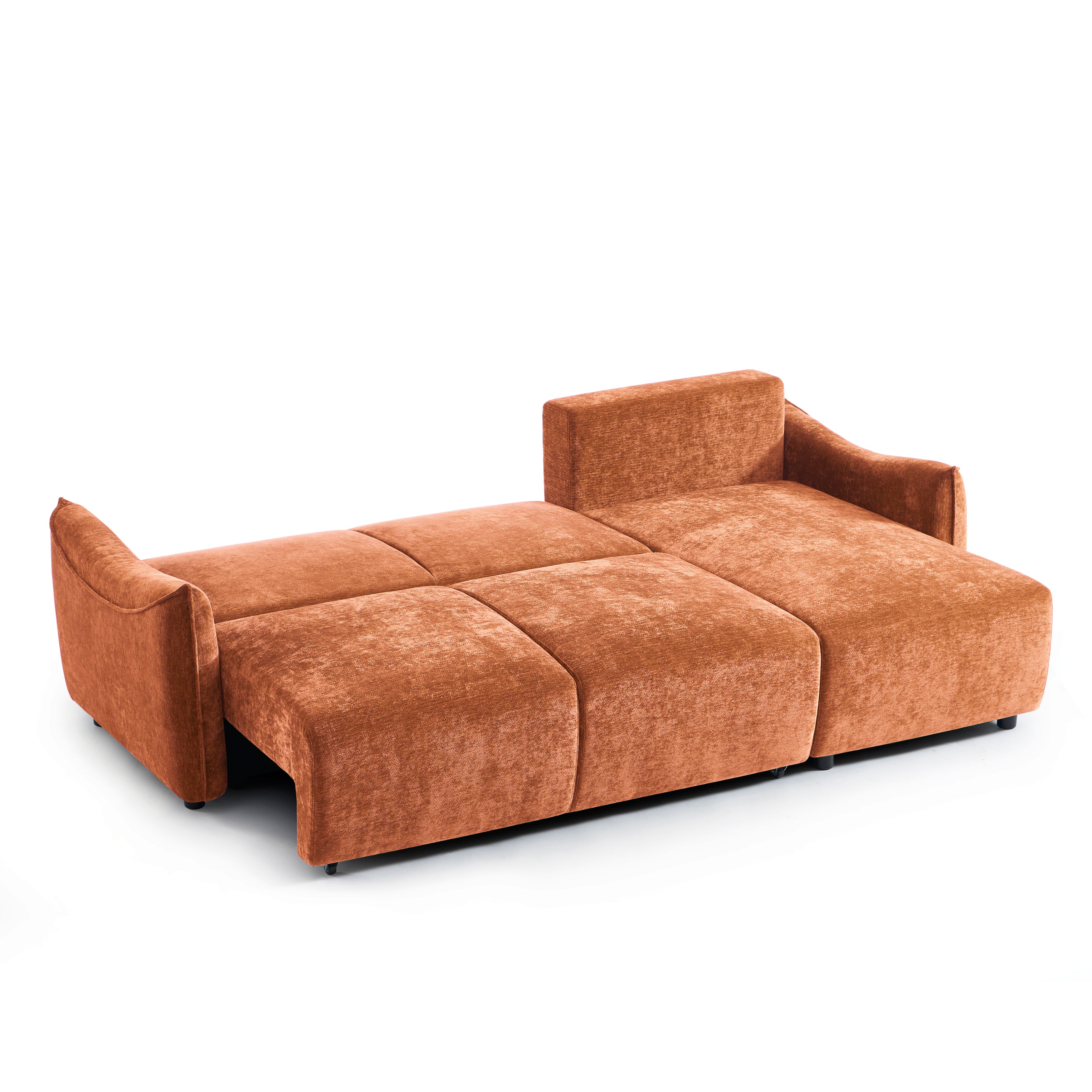 OPALINE Fabric Corner Sofa – Terracotta