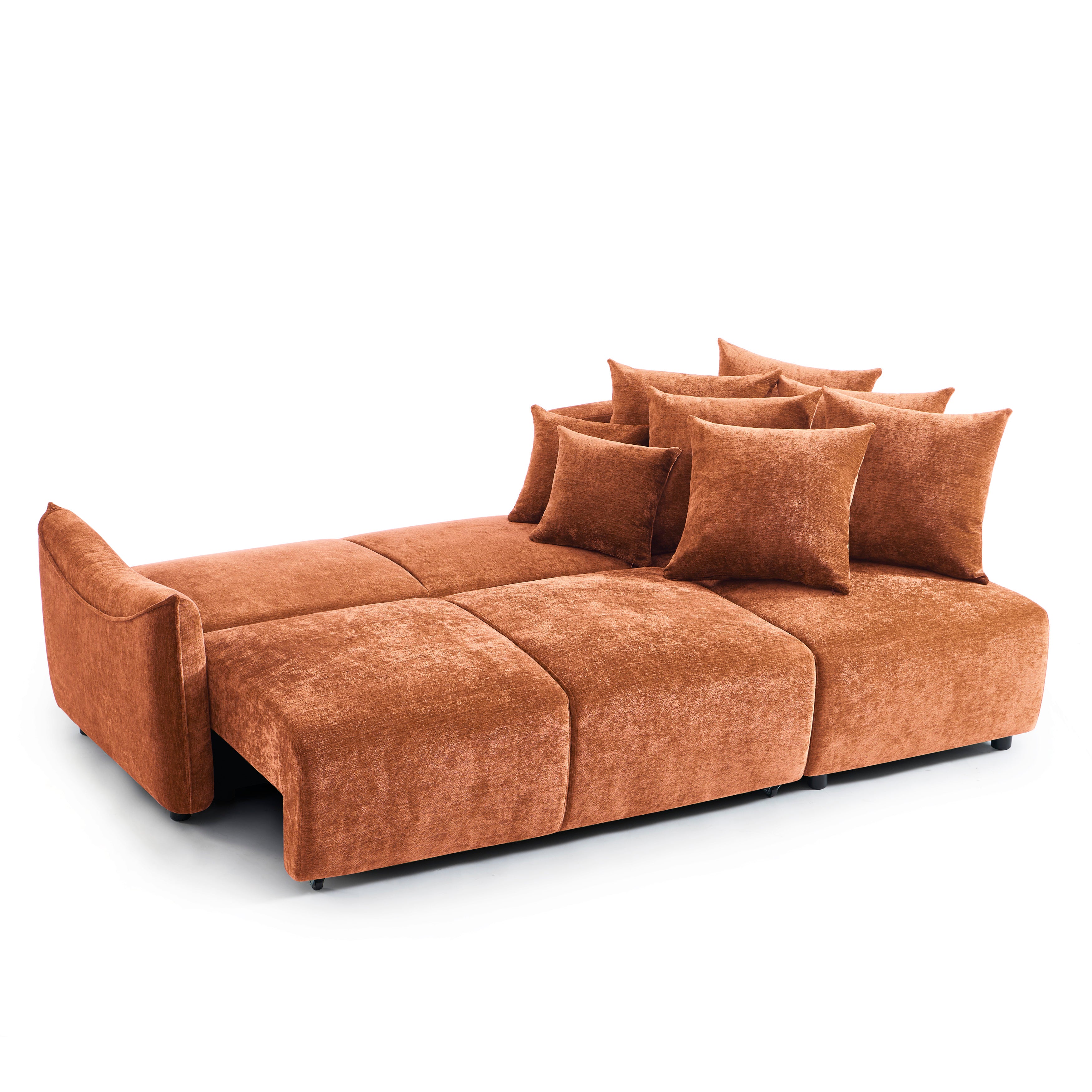 OPALINE Fabric Corner Sofa – Terracotta