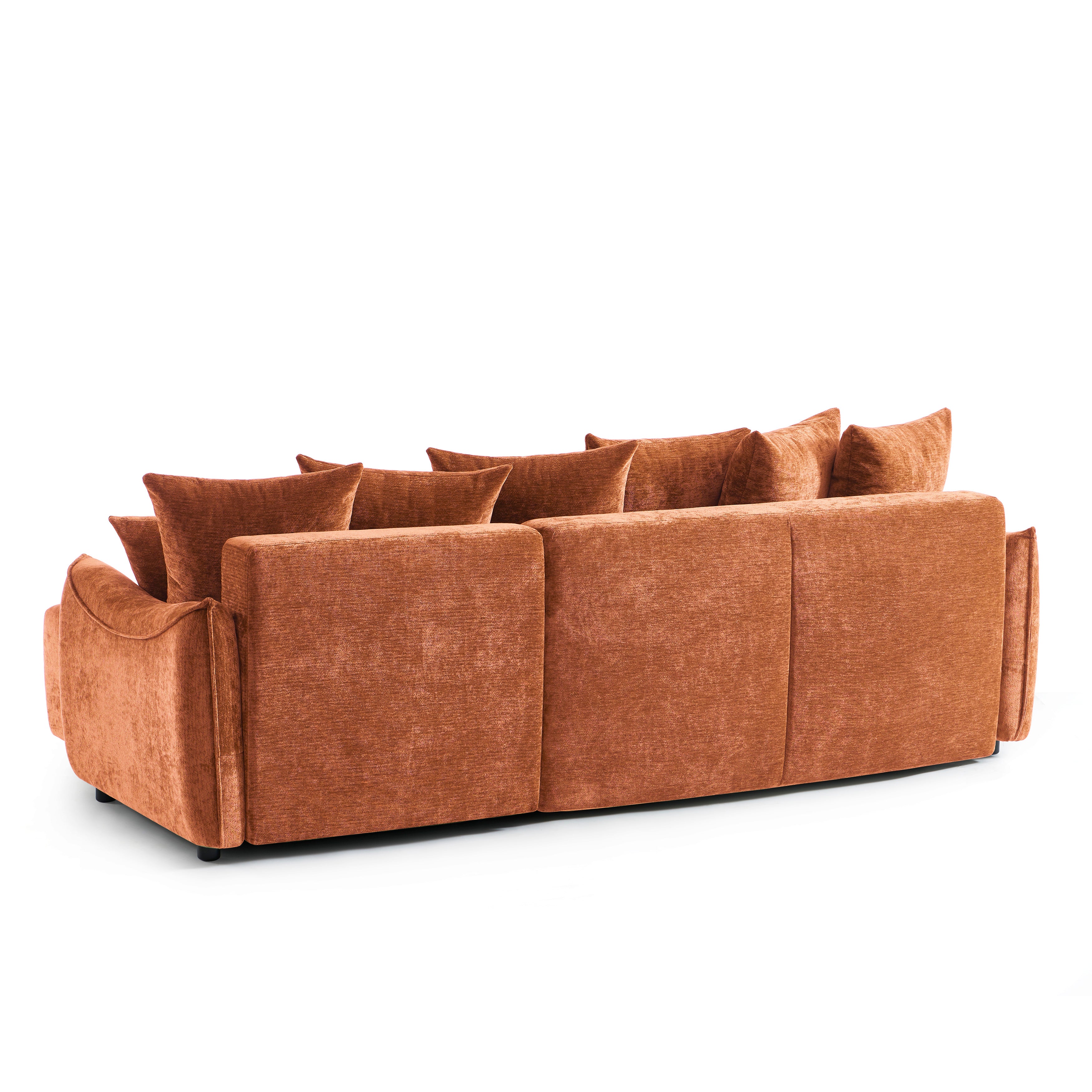 OPALINE Fabric Corner Sofa – Terracotta