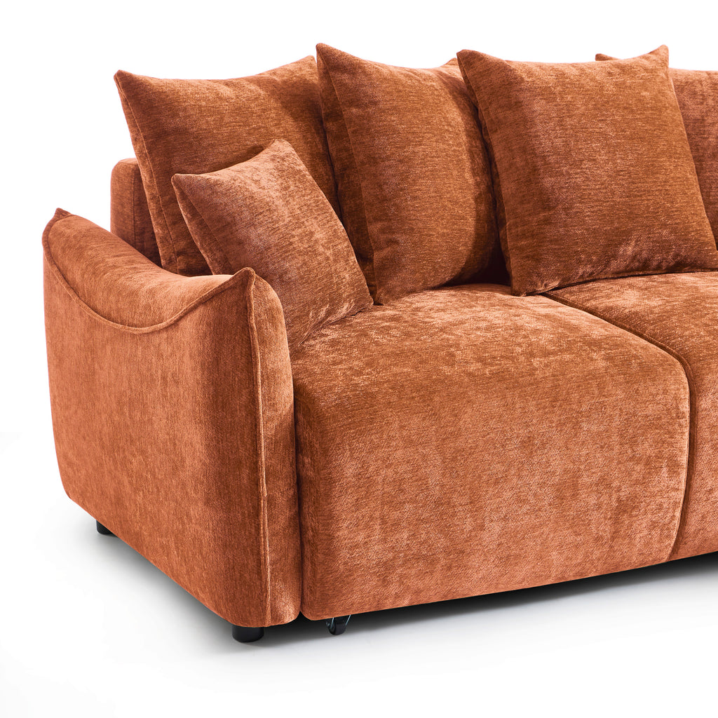OPALINE Fabric Corner Sofa – Terracotta