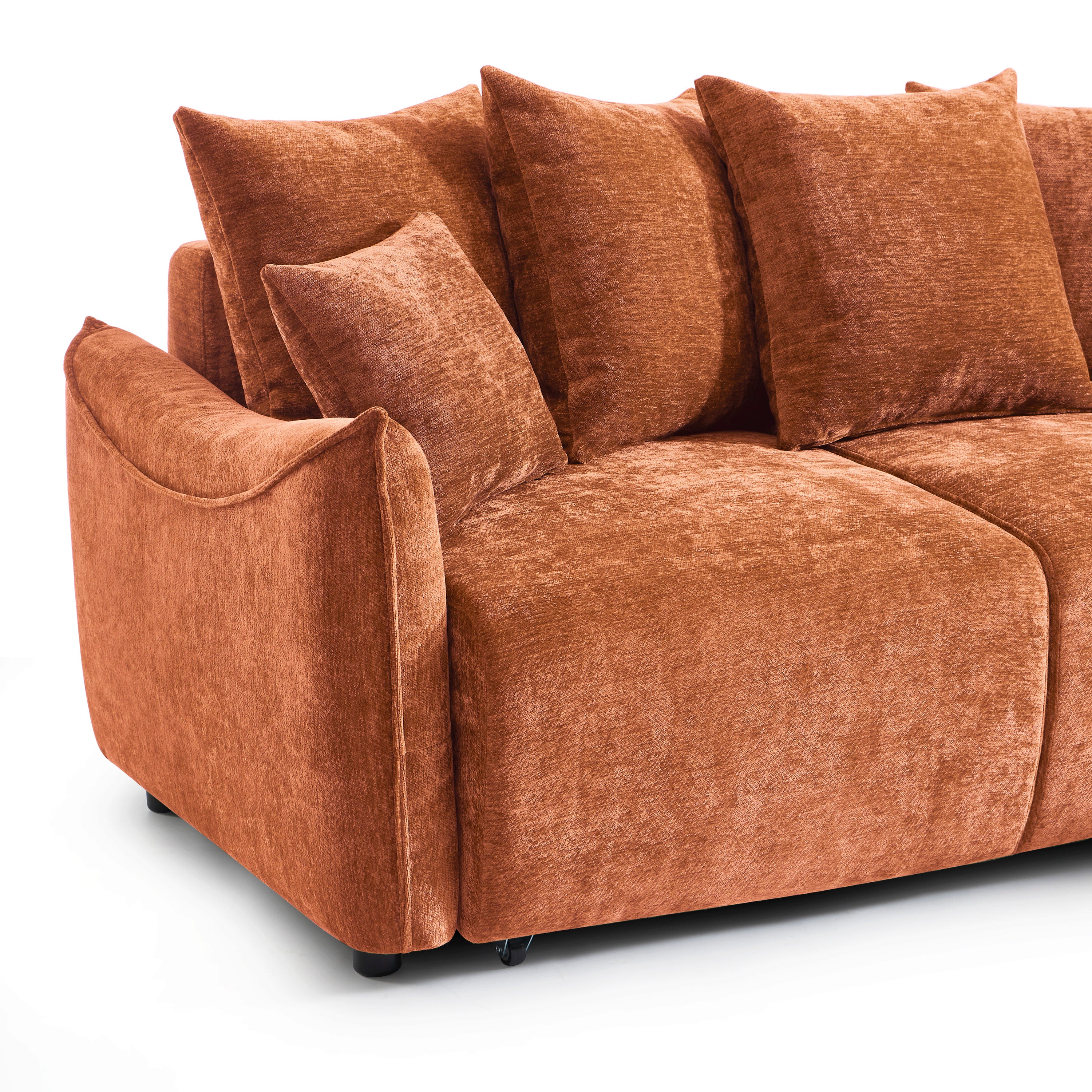 OPALINE Fabric Corner Sofa – Terracotta
