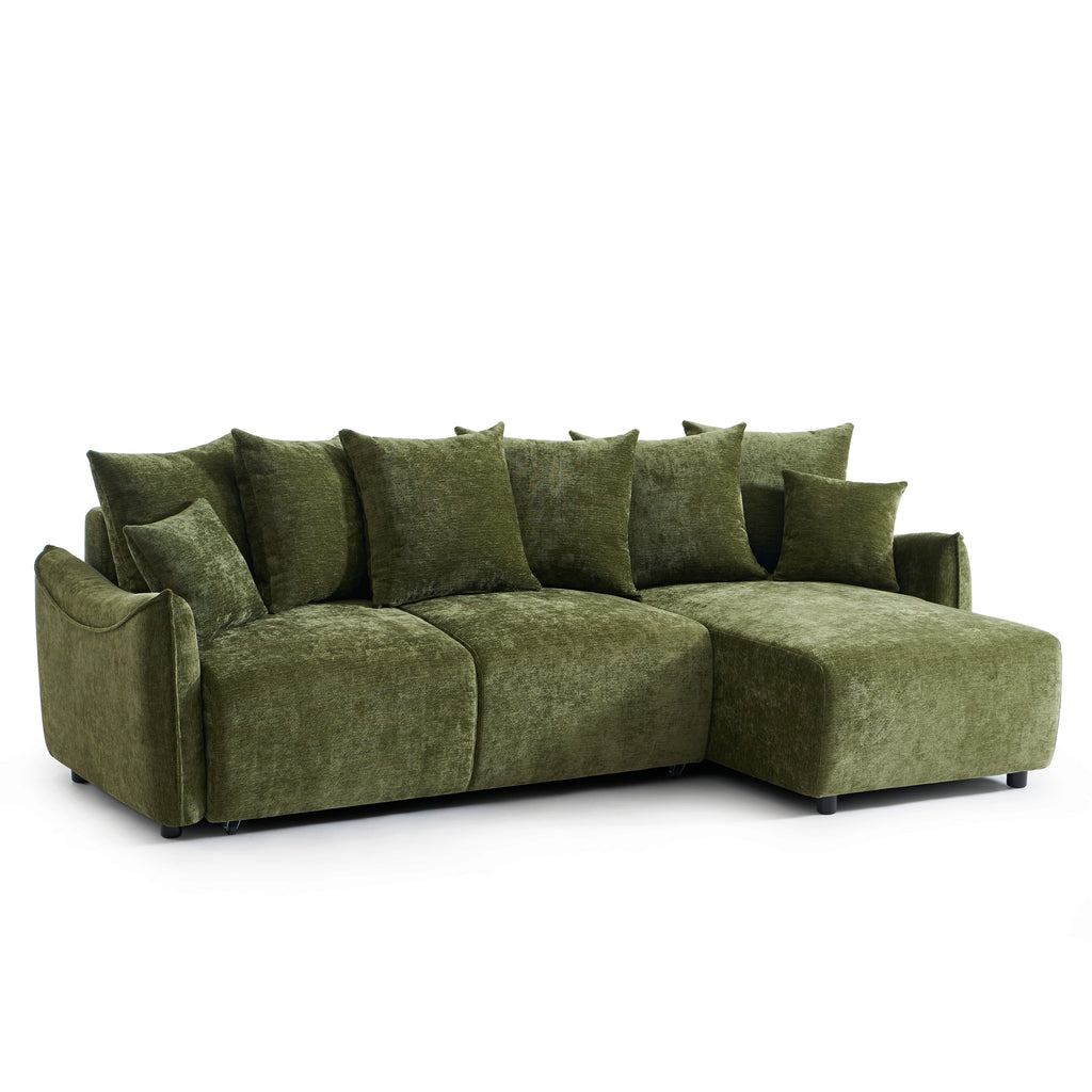 OPALINE Fabric Corner Sofa – Green