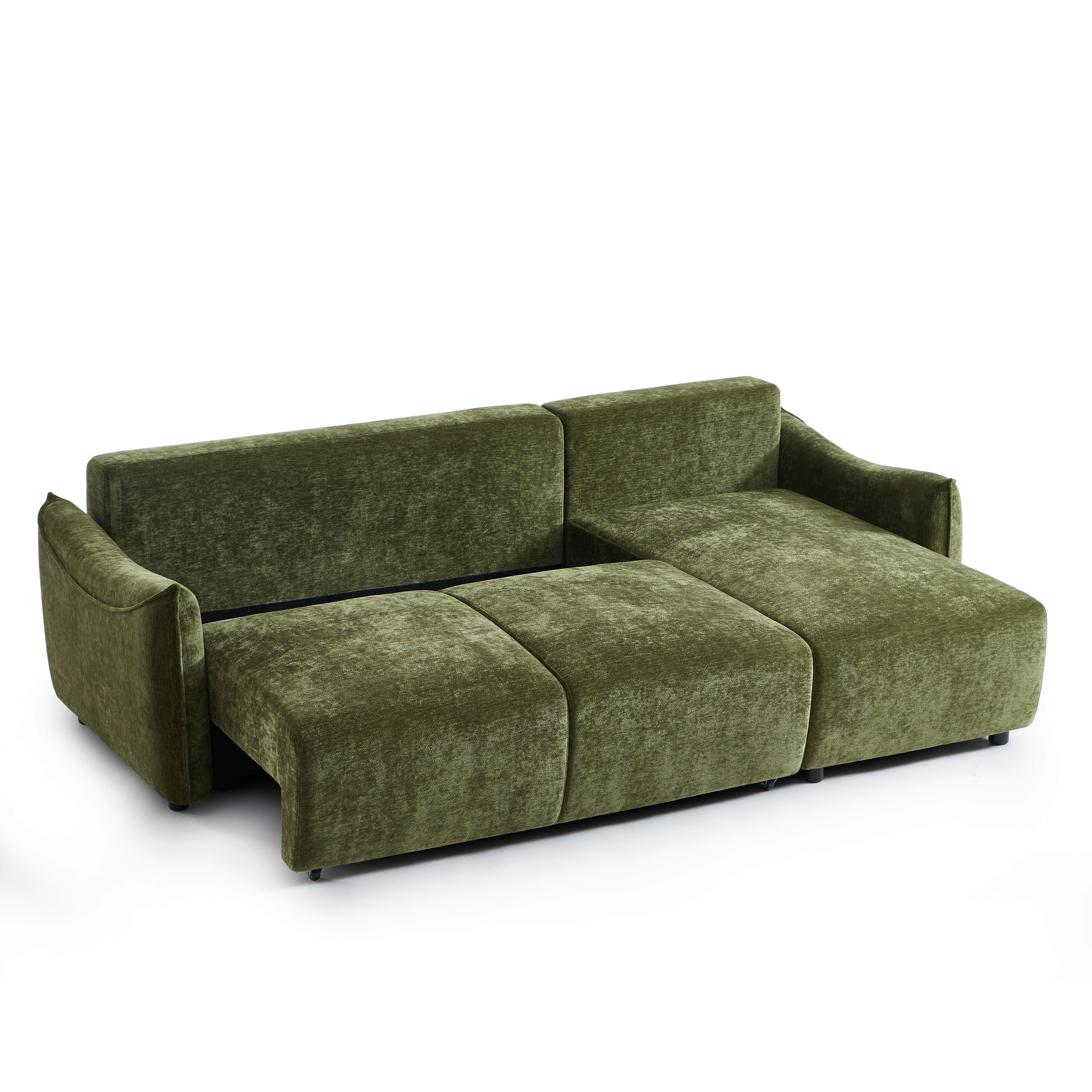 OPALINE Fabric Corner Sofa – Green