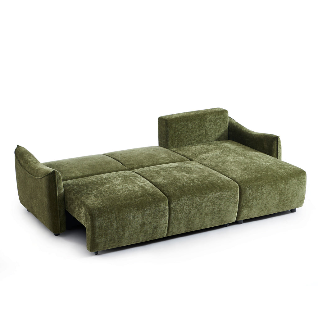 OPALINE Fabric Corner Sofa – Green
