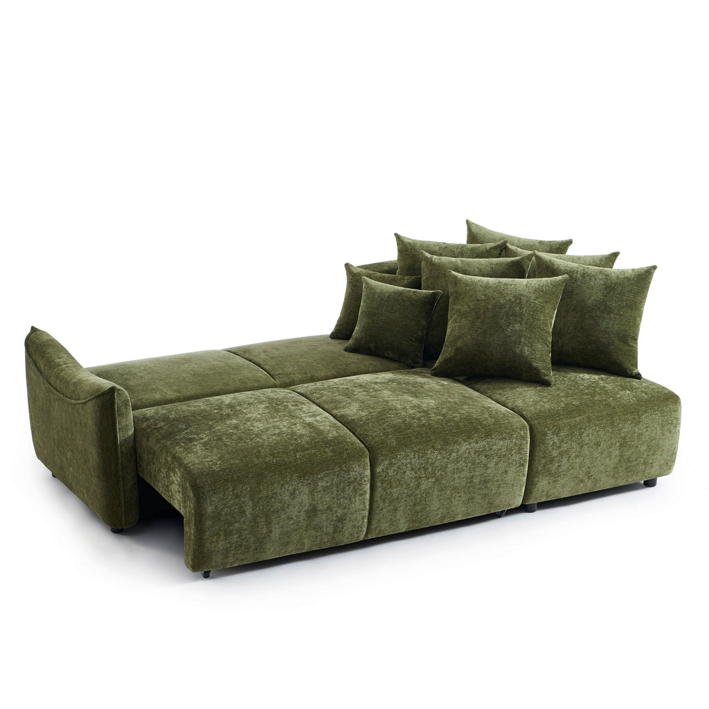 OPALINE Fabric Corner Sofa – Green
