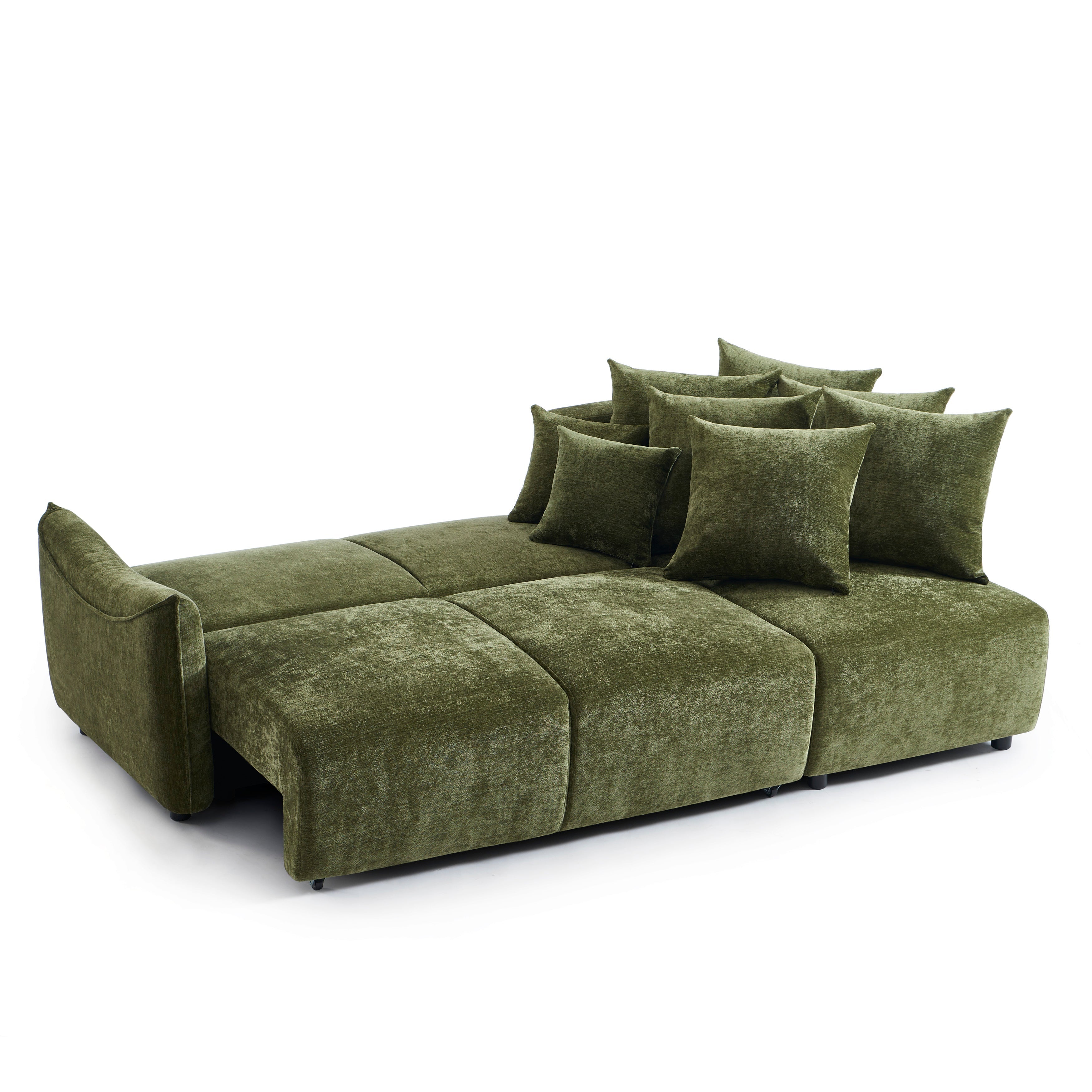 OPALINE Fabric Corner Sofa – Green