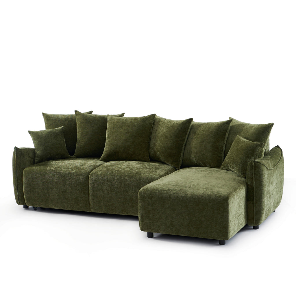 OPALINE Fabric Corner Sofa – Green