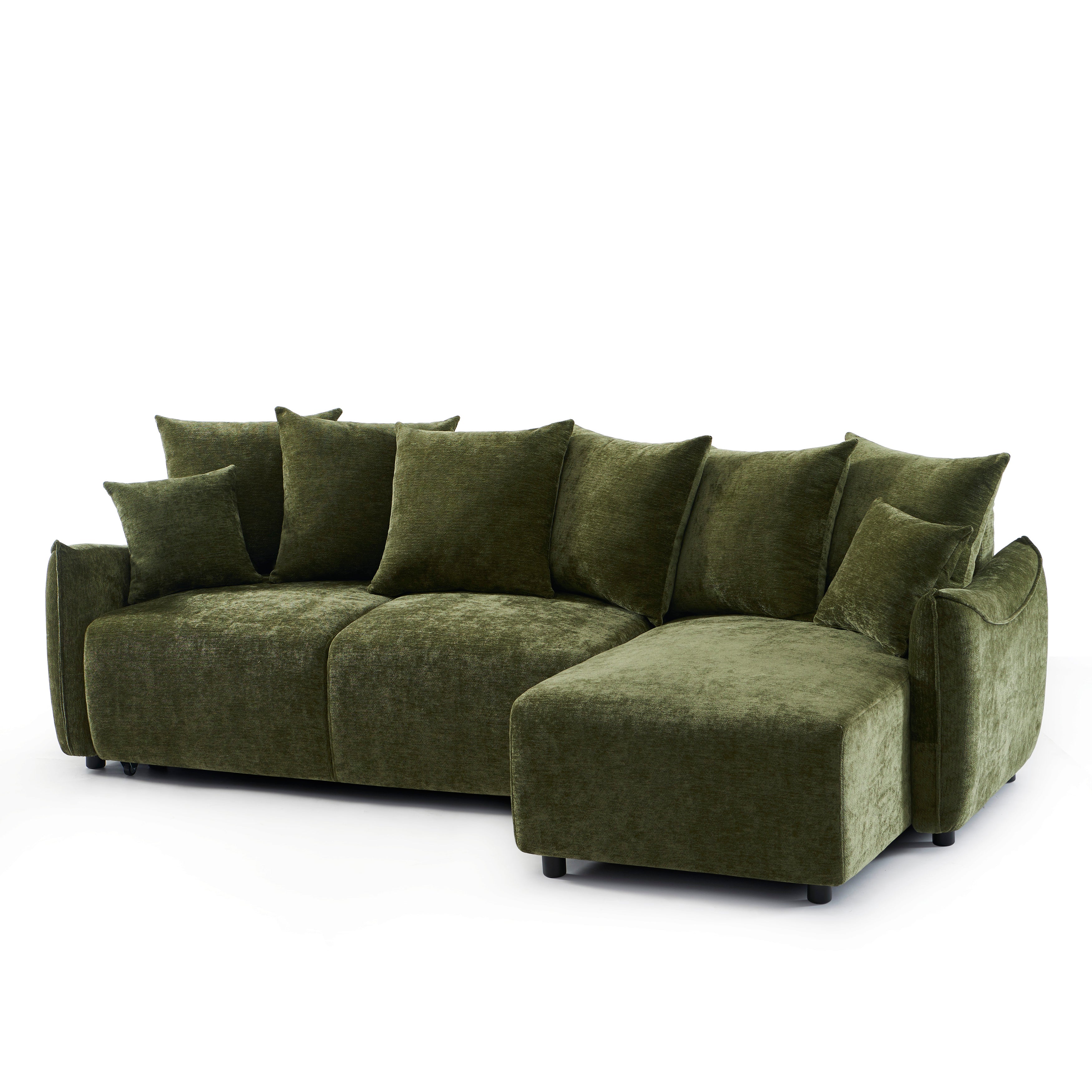 OPALINE Fabric Corner Sofa – Green