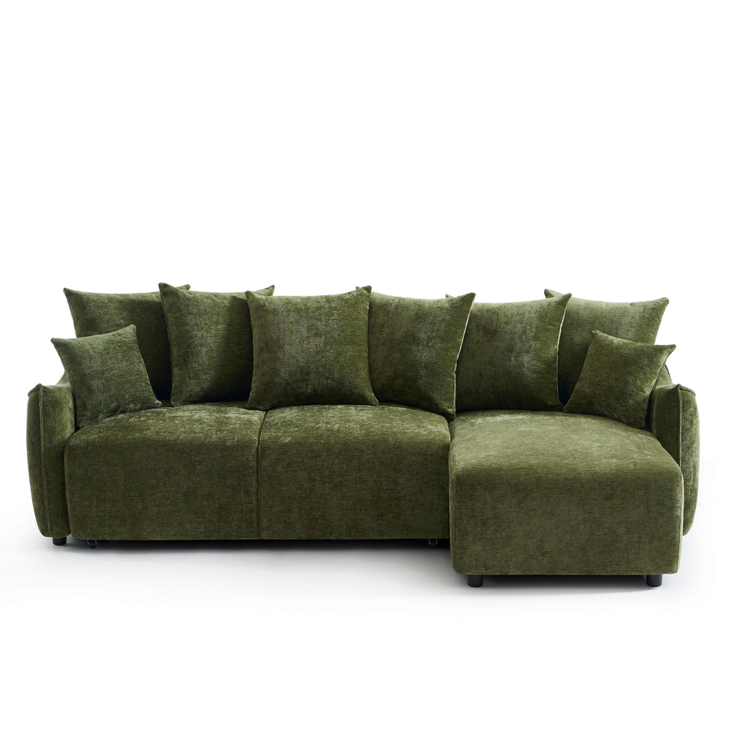 OPALINE Fabric Corner Sofa – Green