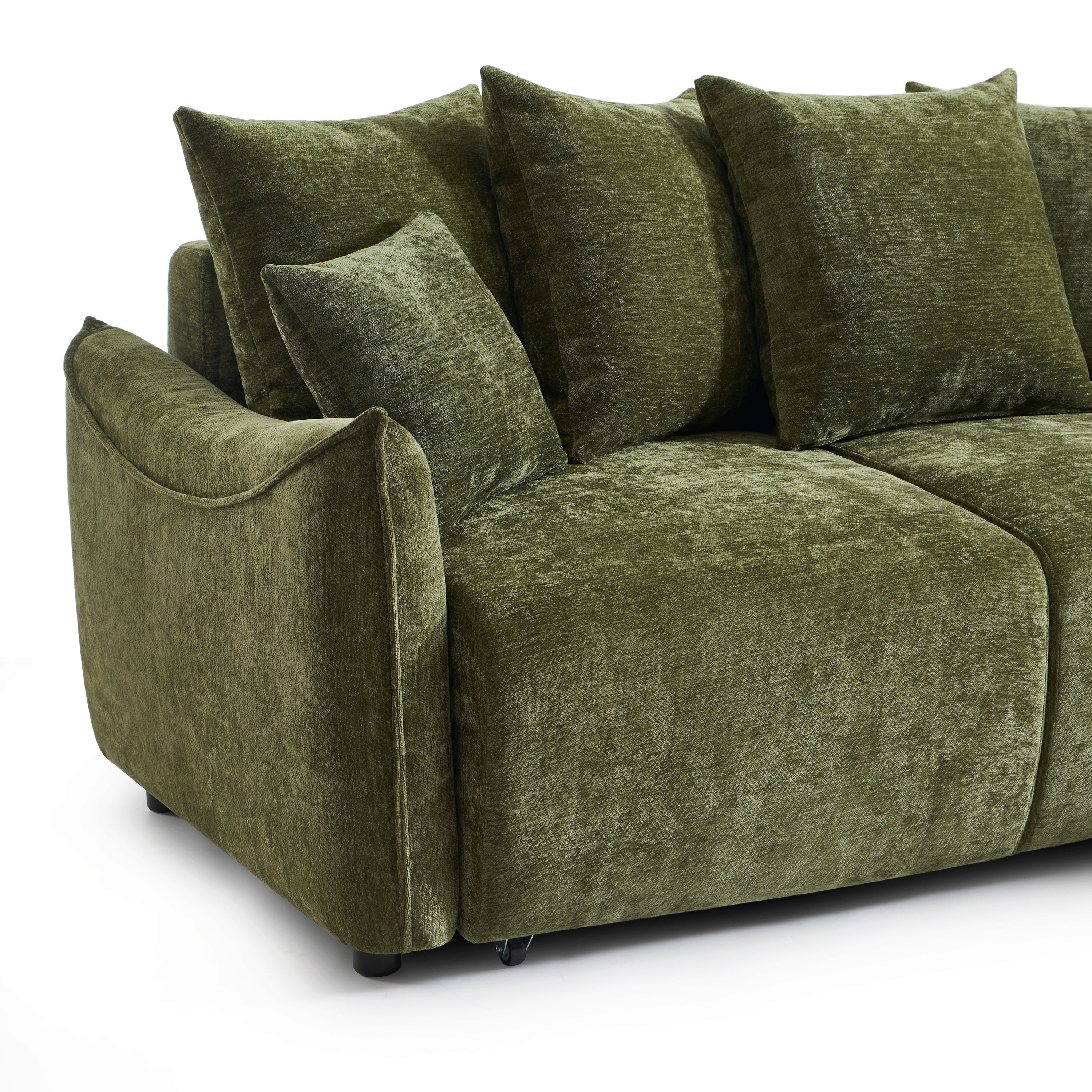 OPALINE Fabric Corner Sofa – Green