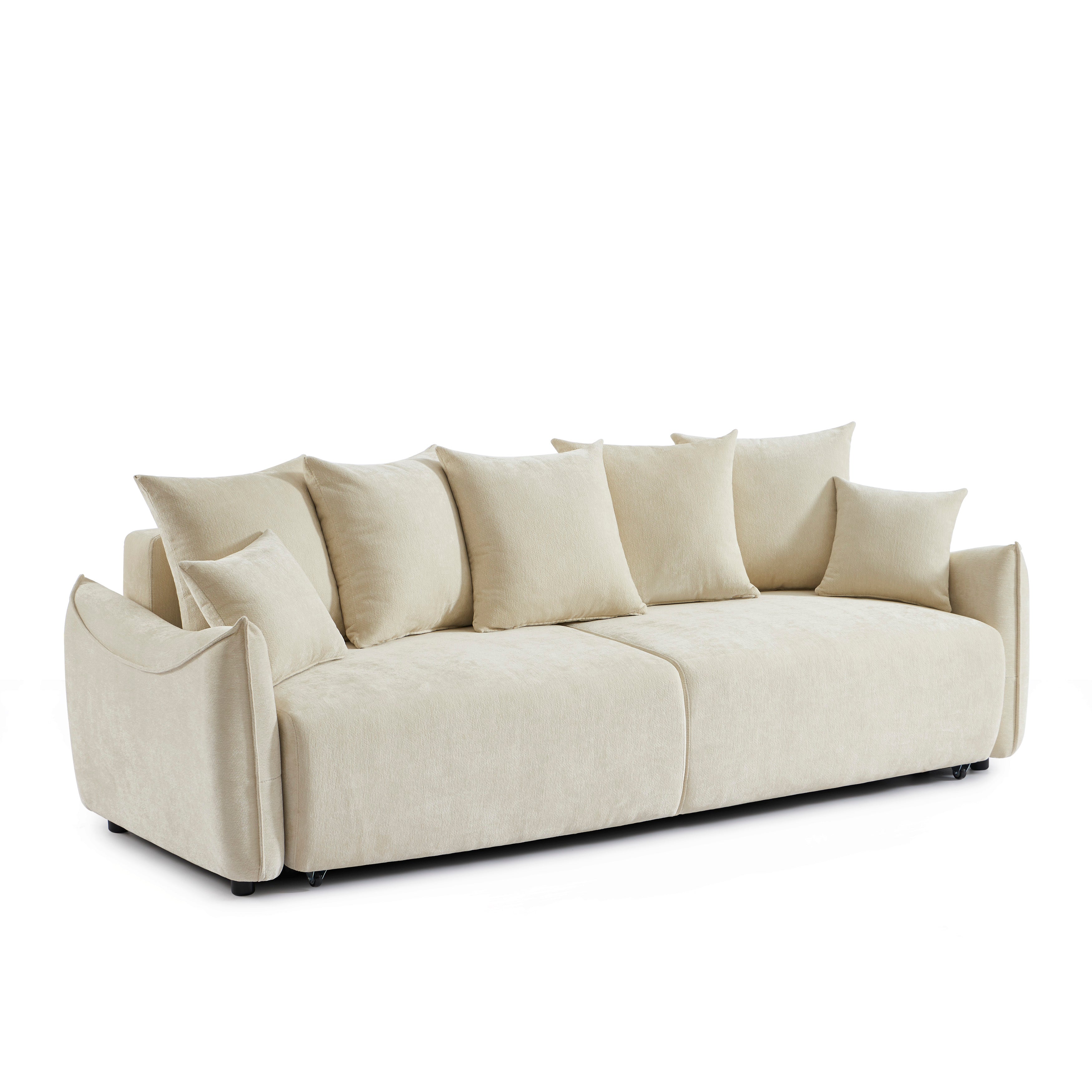 OPALINE Fabric Straight Sofa – Beige