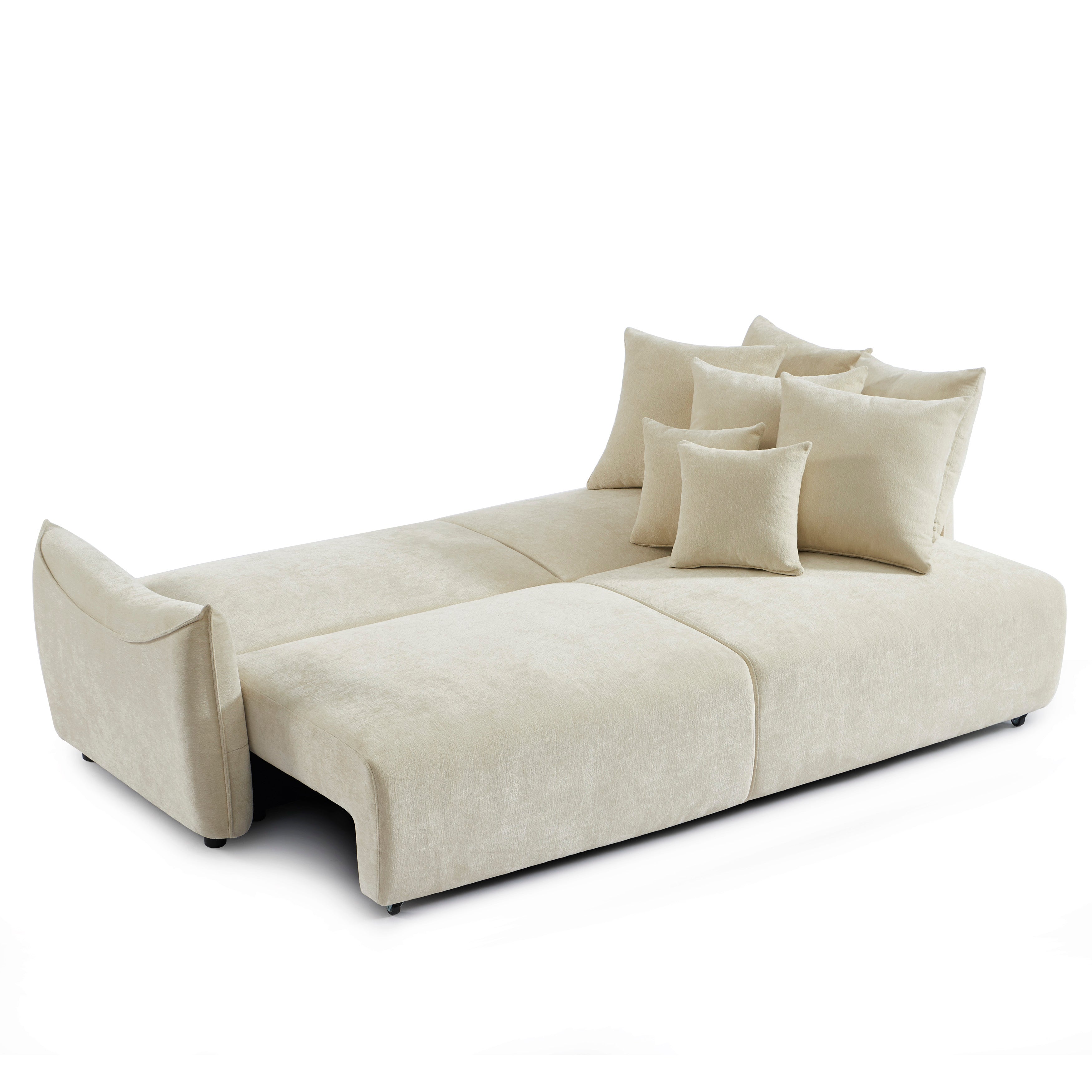 OPALINE Fabric Straight Sofa – Beige