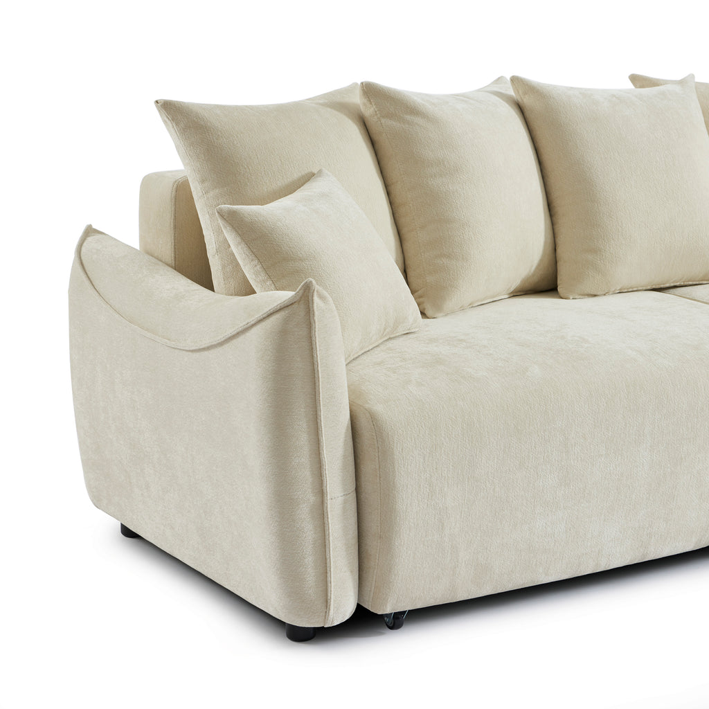 OPALINE Fabric Straight Sofa – Beige