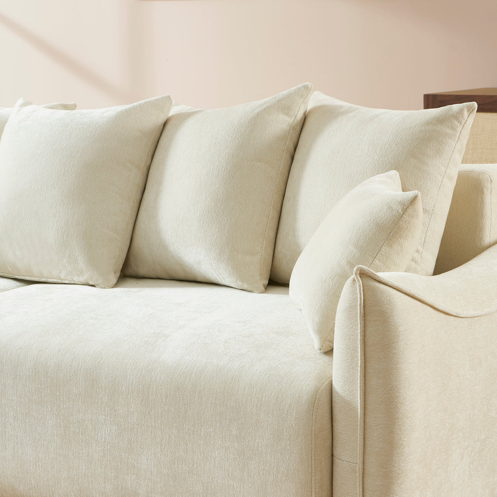 OPALINE Fabric Straight Sofa – Beige