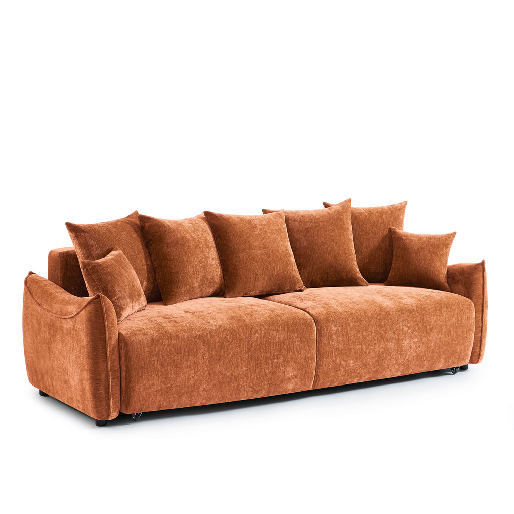 OPALINE Fabric Straight Sofa – Terracotta