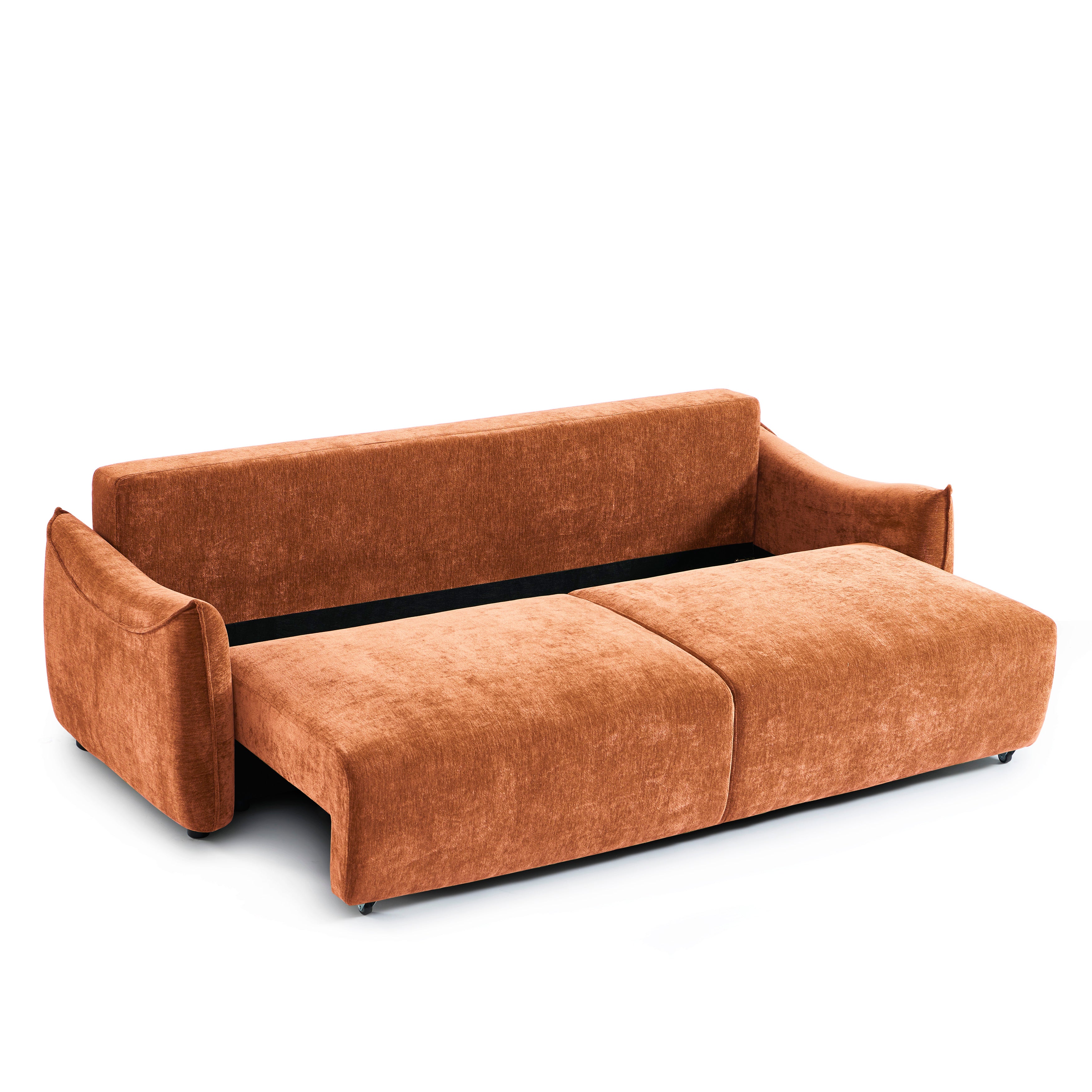 OPALINE Fabric Straight Sofa – Terracotta