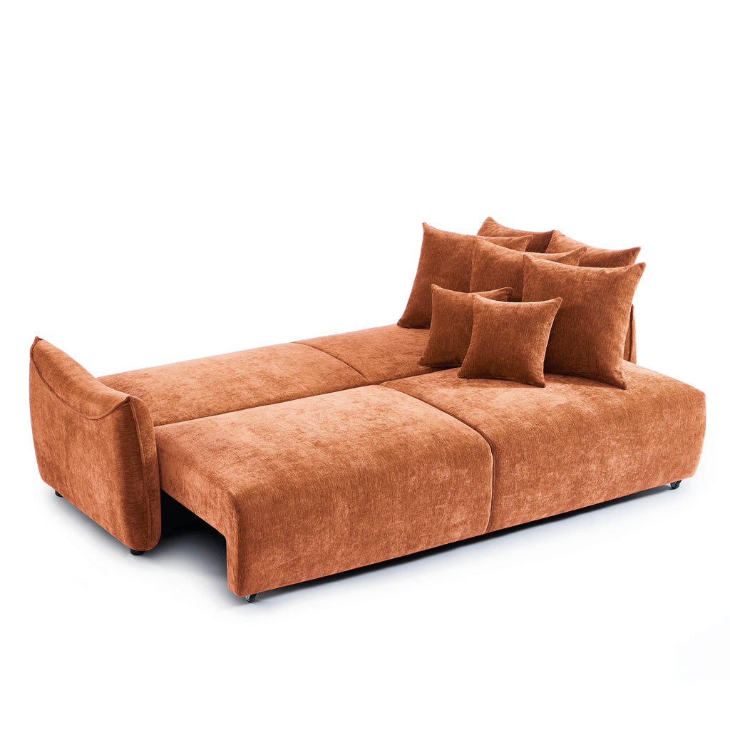 OPALINE Fabric Straight Sofa – Terracotta