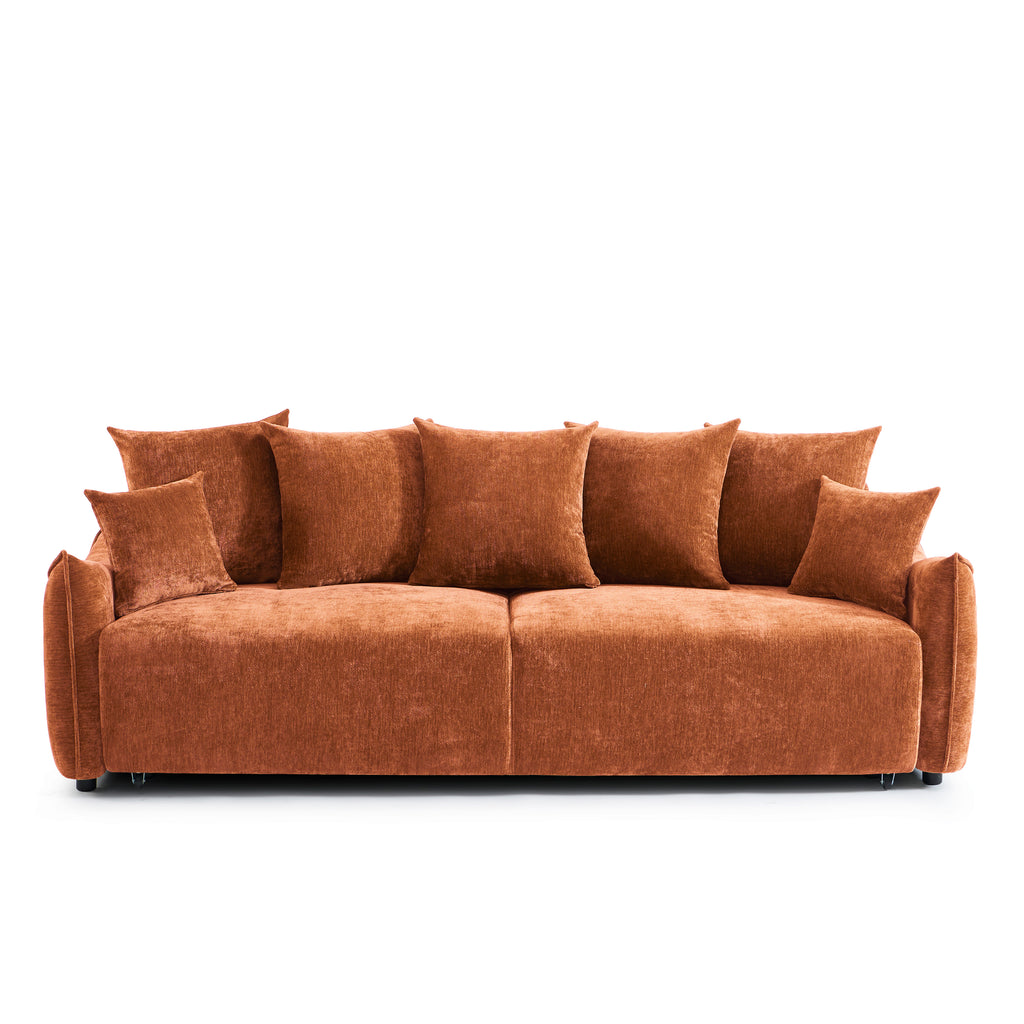 OPALINE Fabric Straight Sofa – Terracotta
