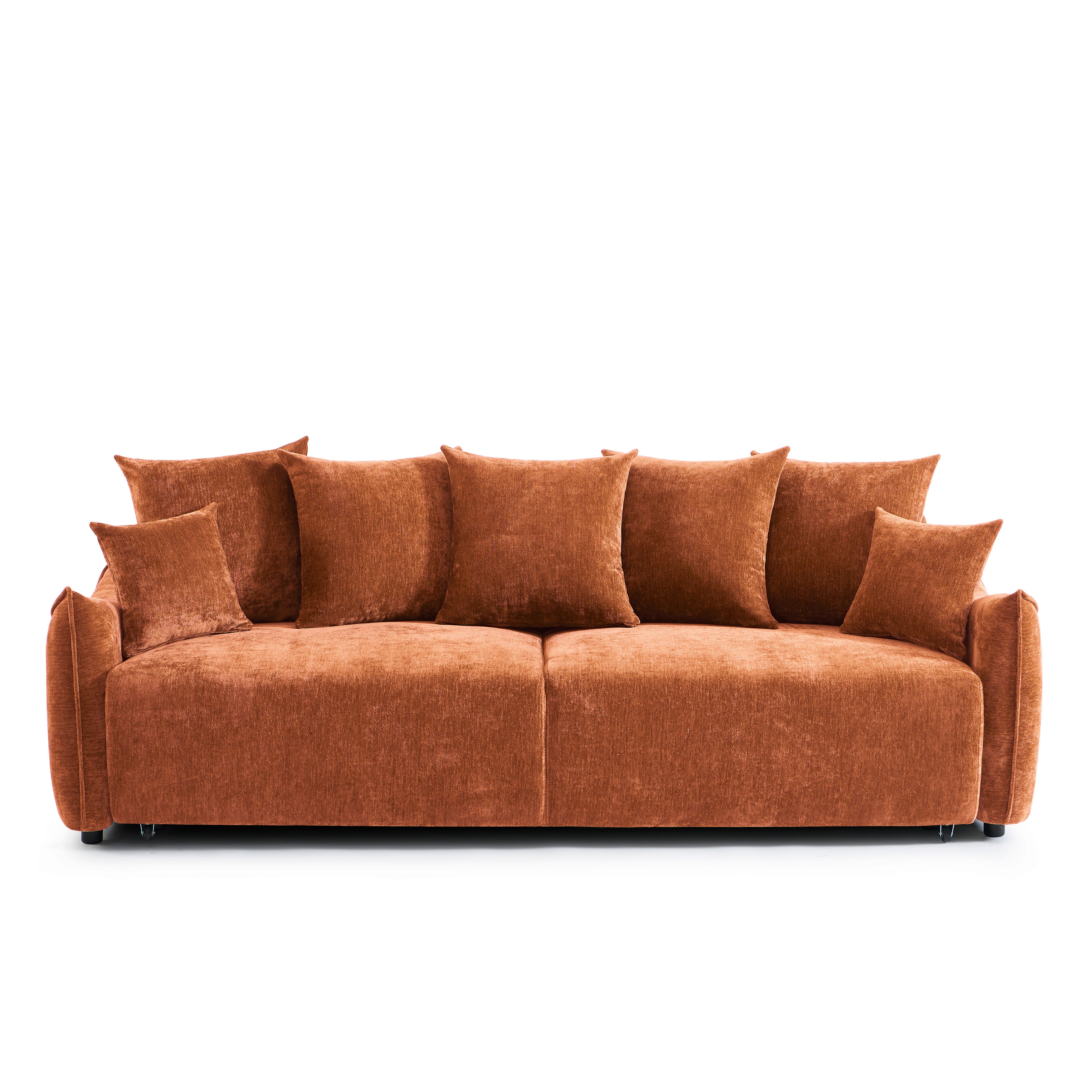 OPALINE Fabric Straight Sofa – Terracotta