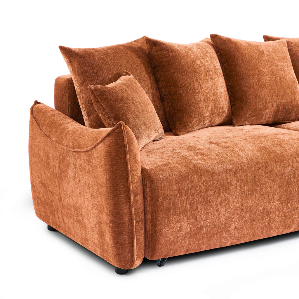 OPALINE Fabric Straight Sofa – Terracotta