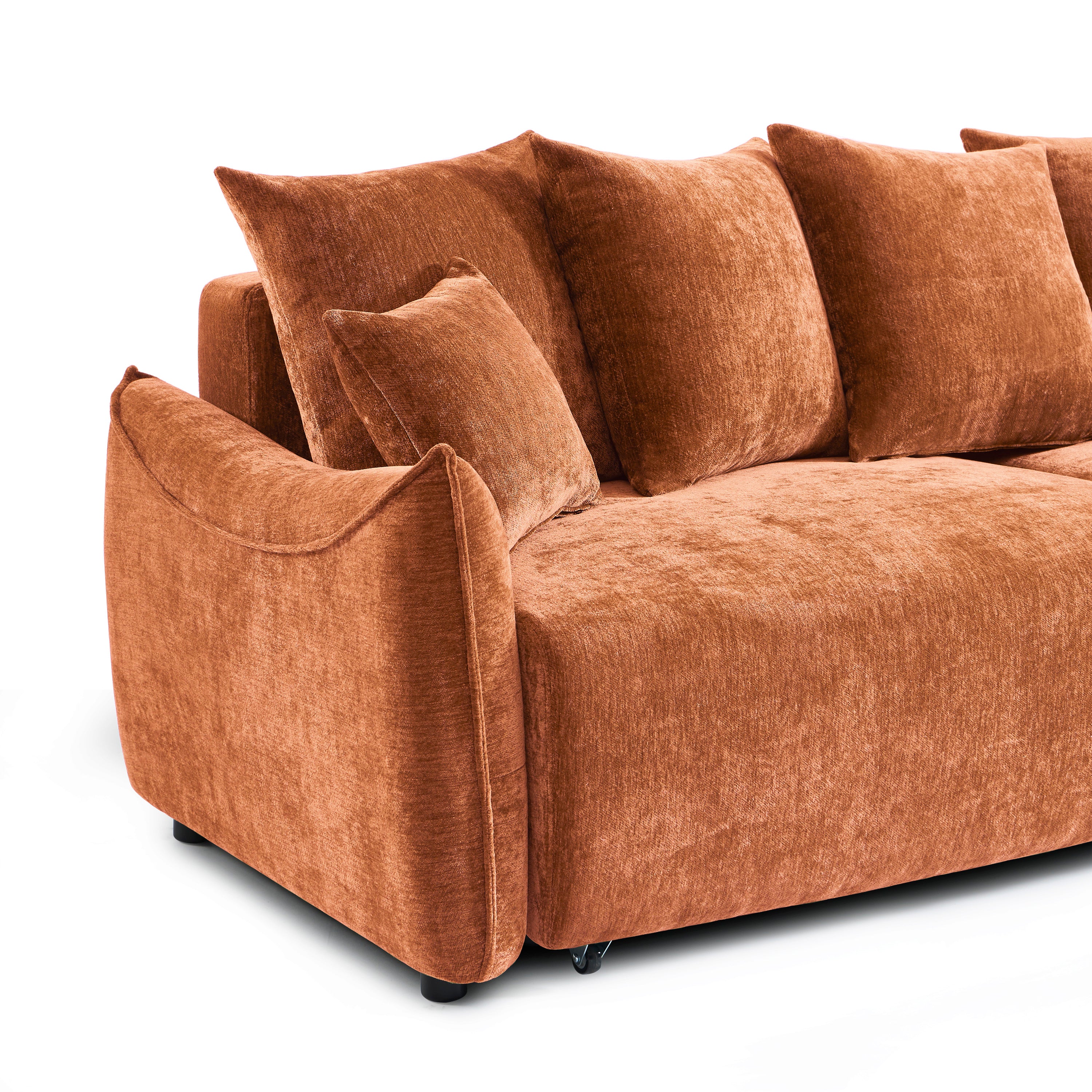 OPALINE Fabric Straight Sofa – Terracotta