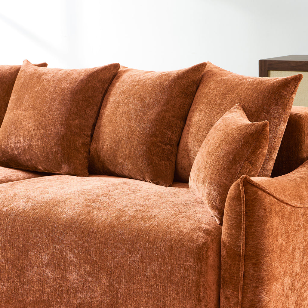 OPALINE Fabric Straight Sofa – Terracotta