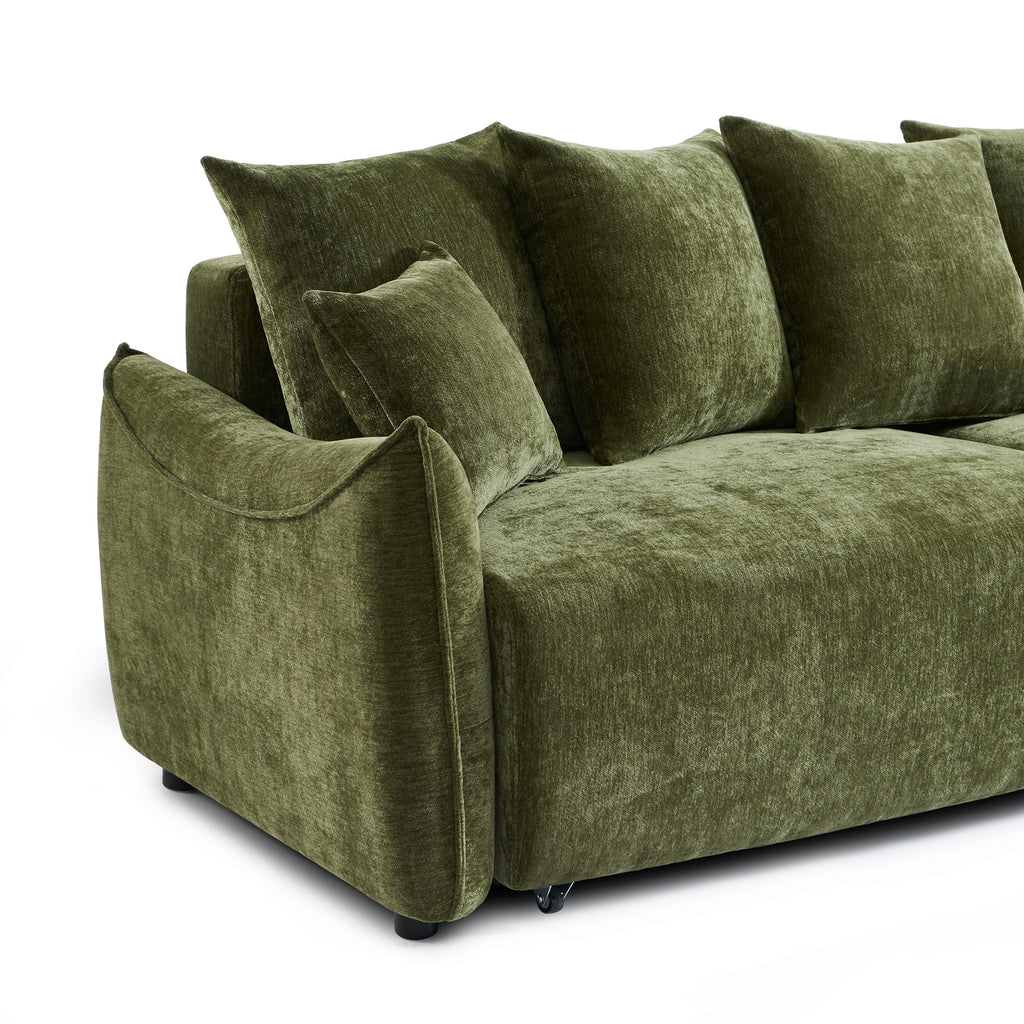 OPALINE Fabric Straight Sofa – Green