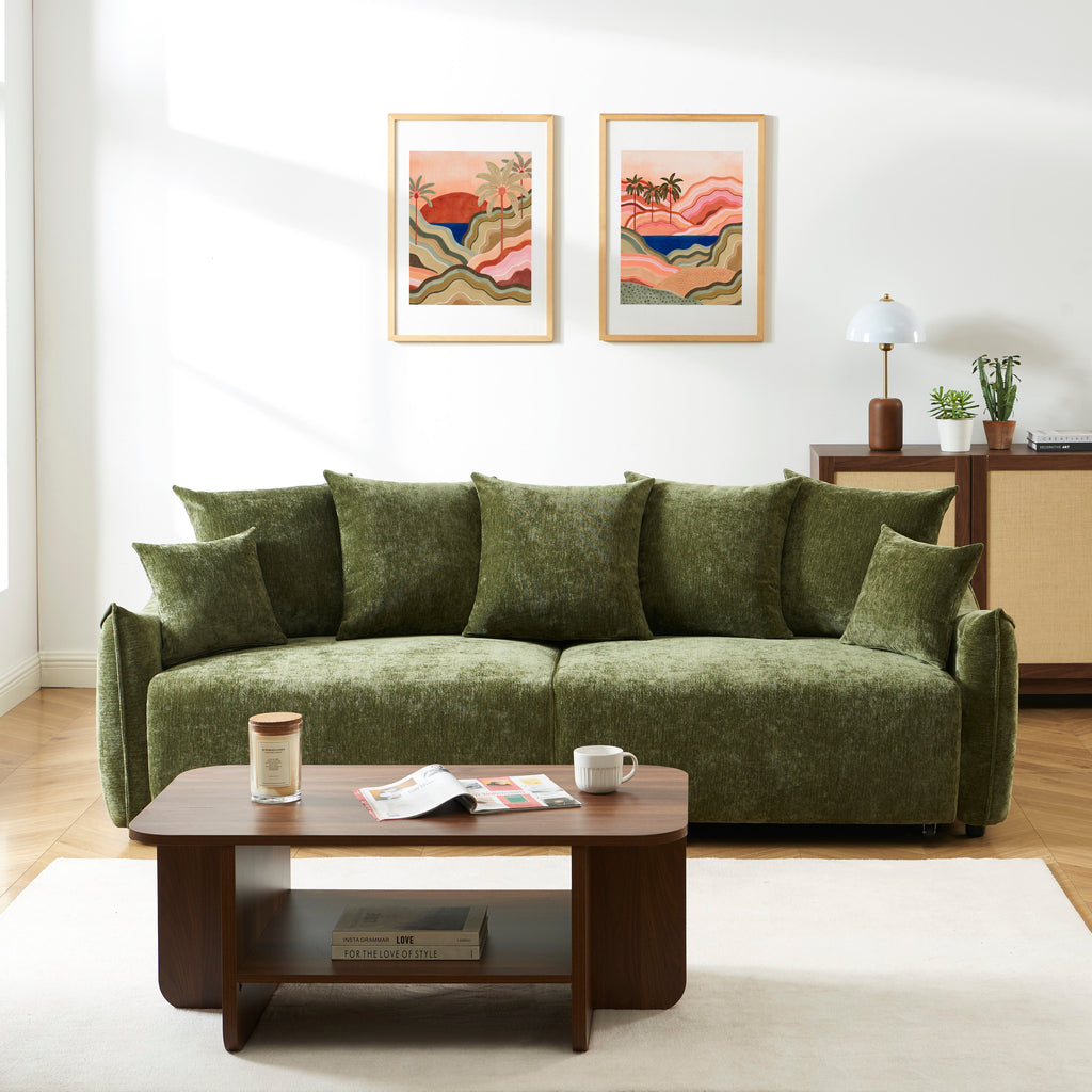 OPALINE Fabric Straight Sofa – Green