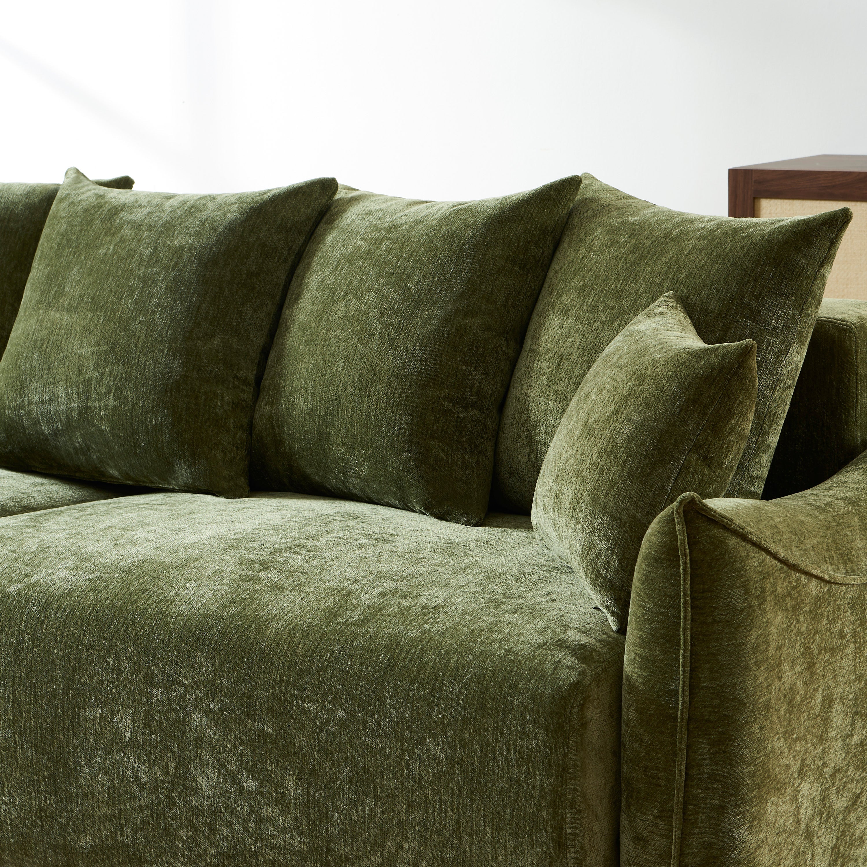 OPALINE Fabric Straight Sofa – Green