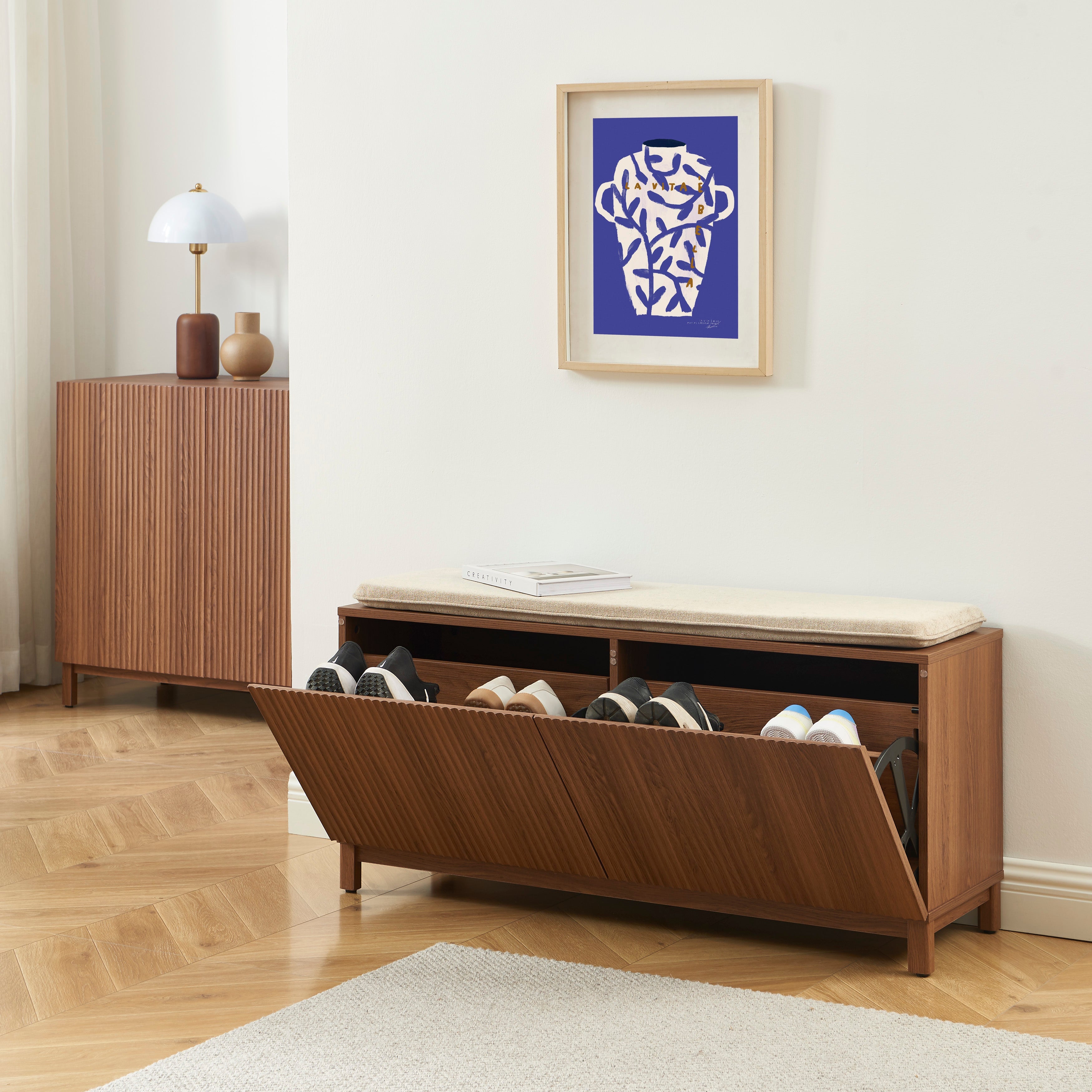 ORCA Shoe Storage Bench – Walnut