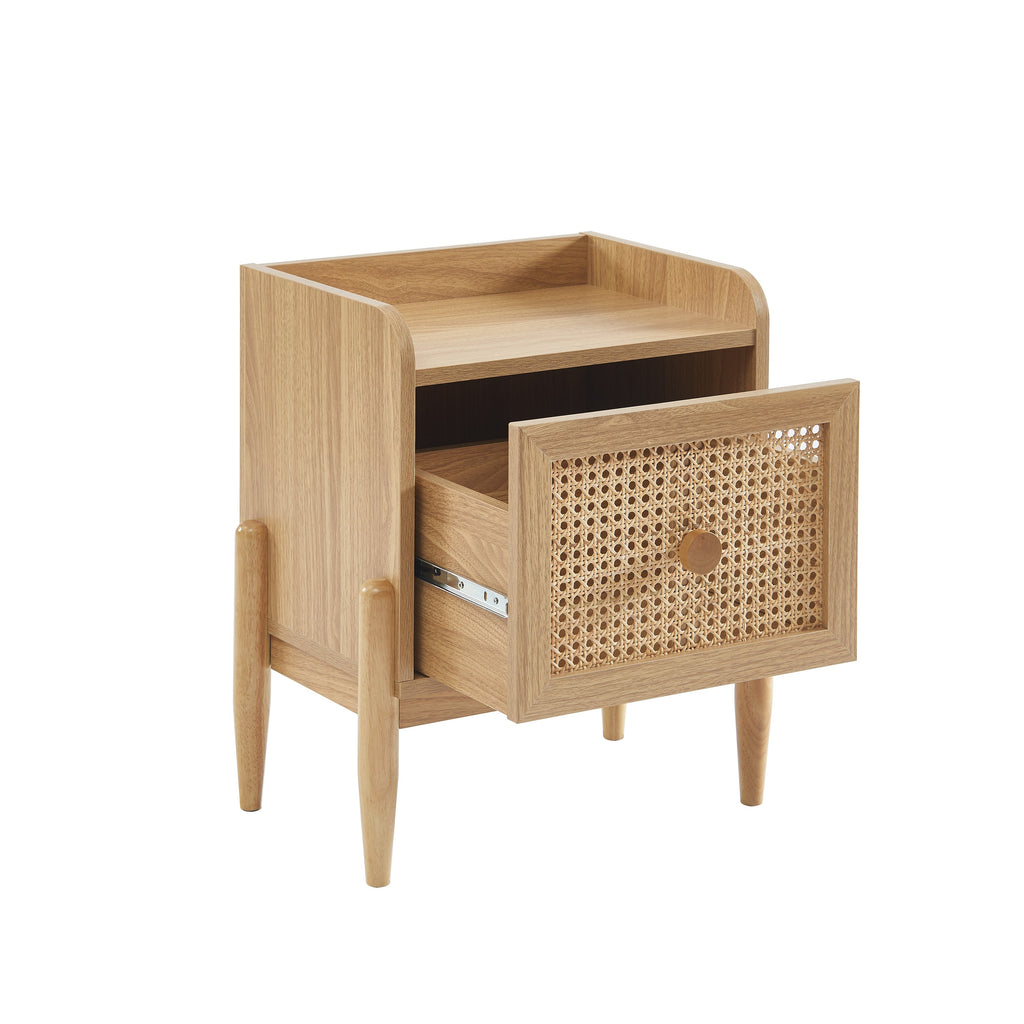 PABLO Kids Nightstand with Rattan Cane Detailing