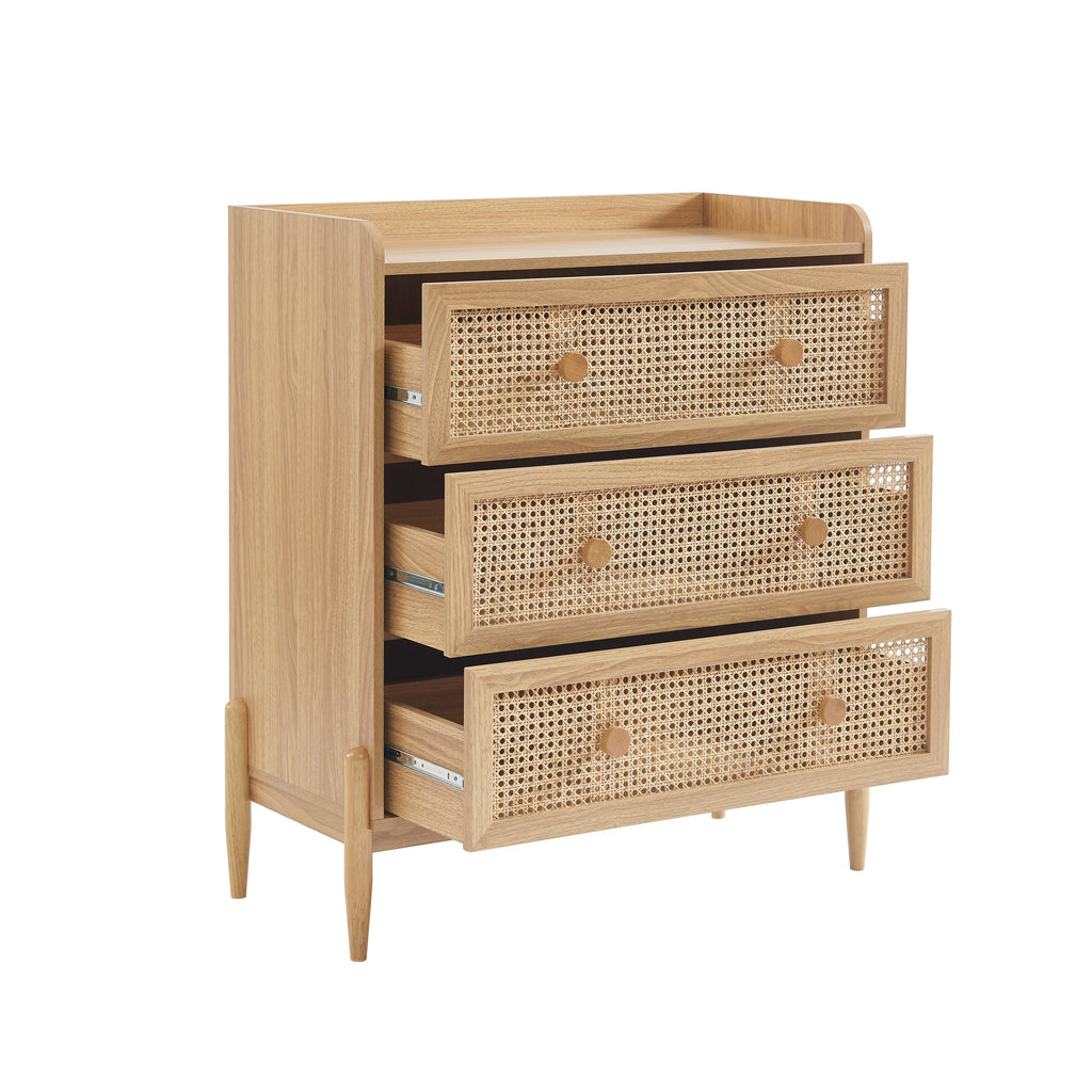 PABLO Kids Chest of Drawers with Rattan Cane Detailing
